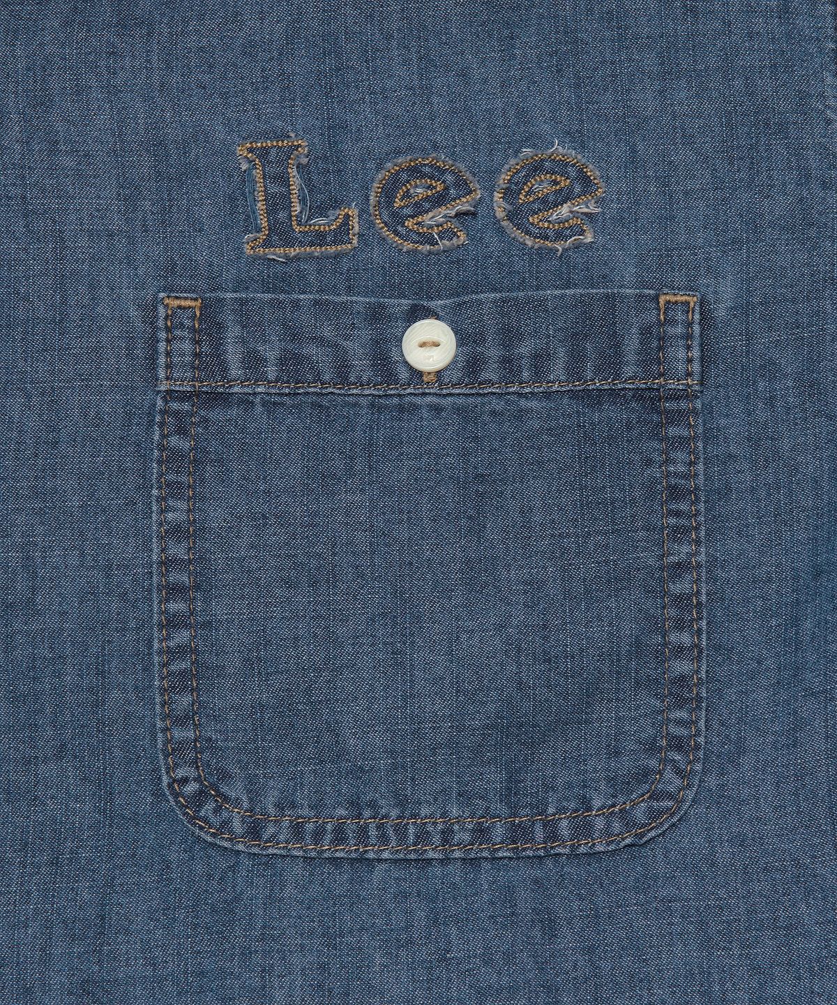 리(LEE) 샴브레이 볼링 반팔 셔츠 인디고 미듐