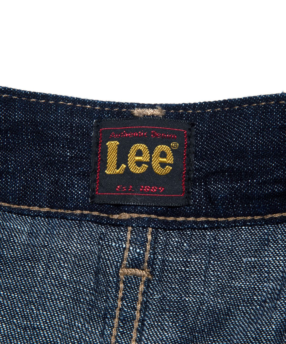 리(LEE) 데님 린넨 미디 스커트 인디고 로우