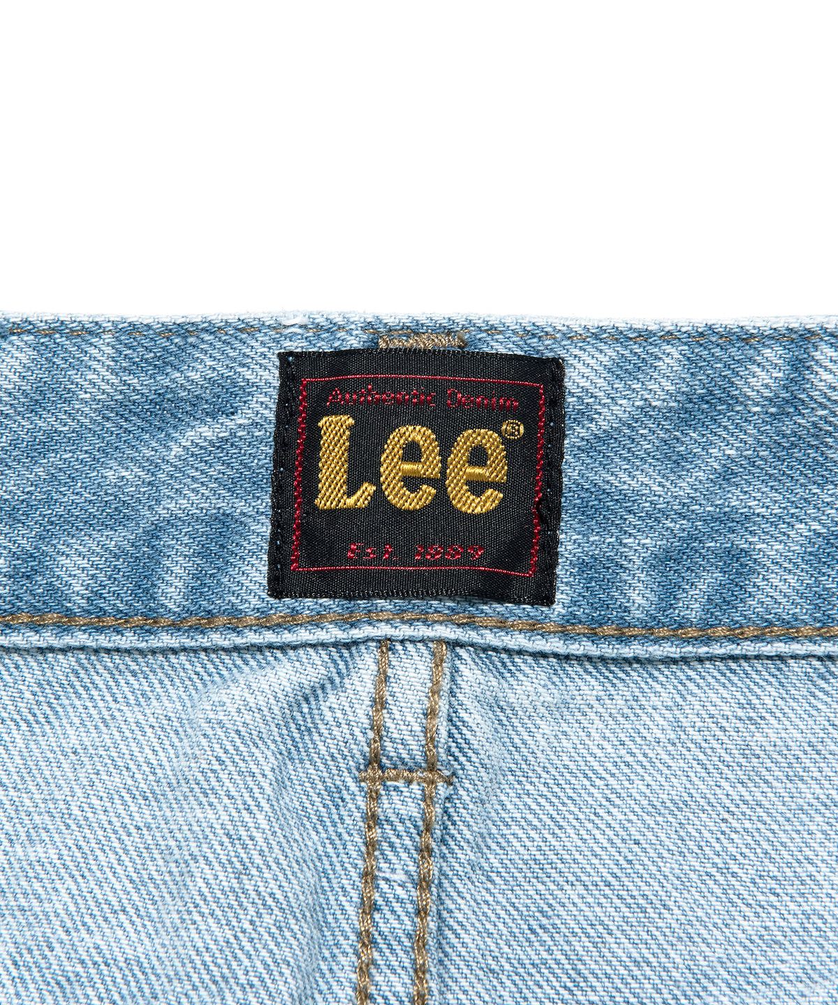 리(LEE) 데님 데미지 미니 스커트 인디고 라이트