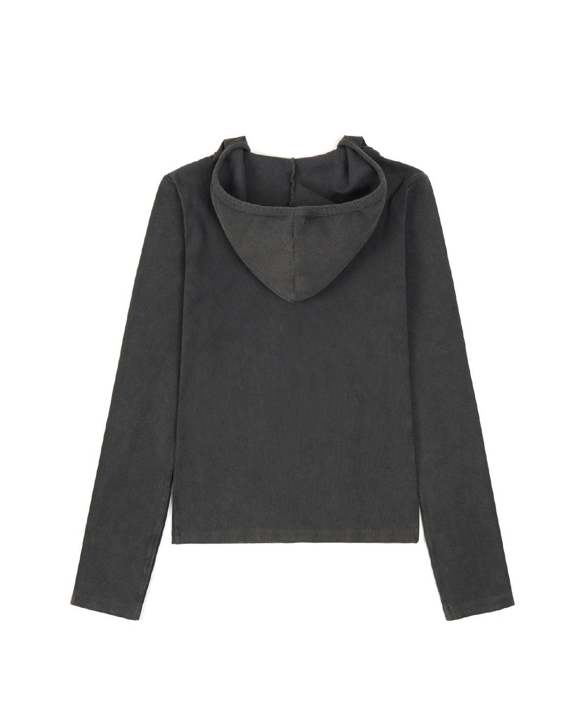 지제뮤지엄(ZIZEMUSEUM) V NECK BUTTON HOODIE (CHARCOAL GRAY)