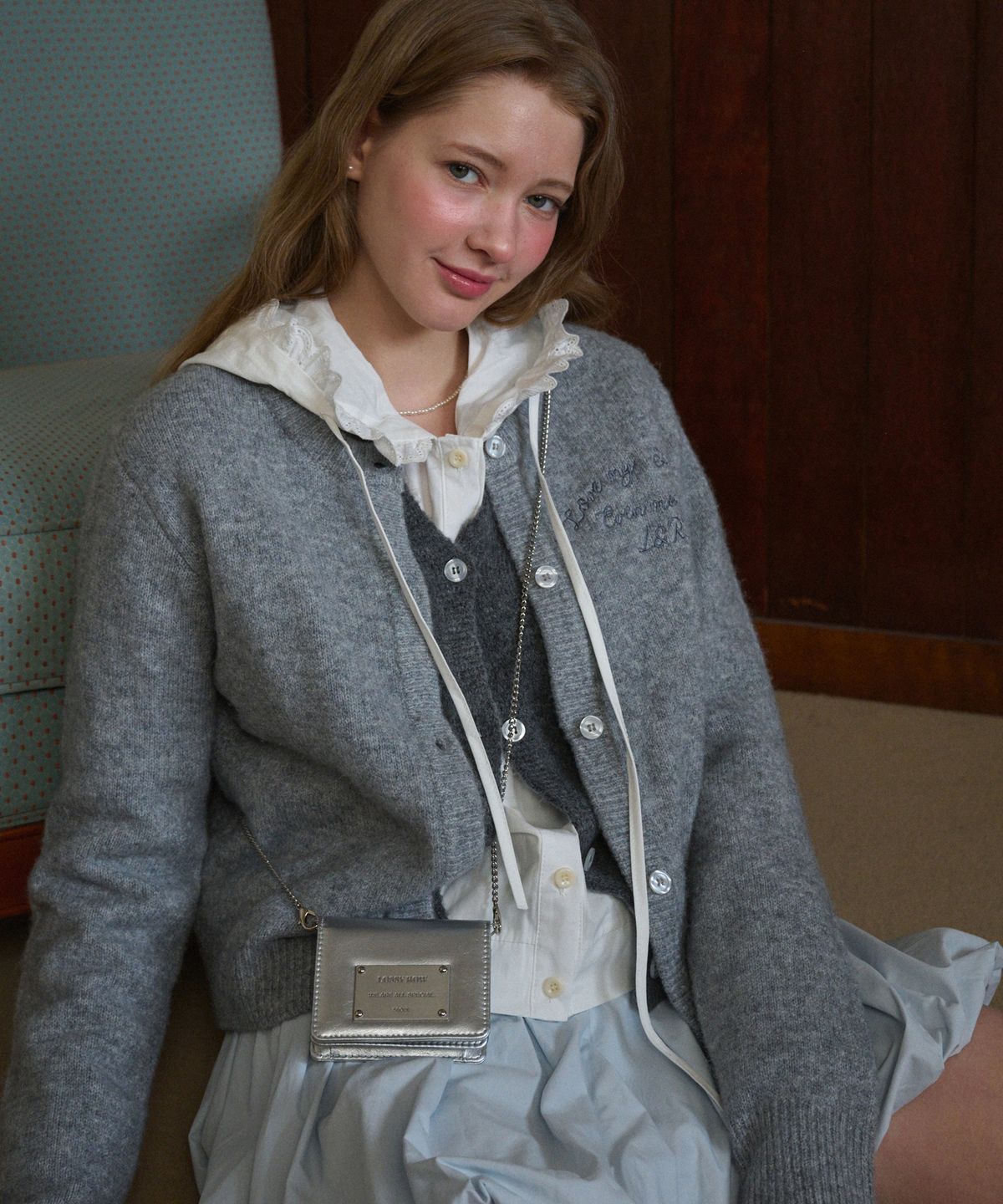 로시로우(LOSSYROW) Chain Card Wallet Bag Silver