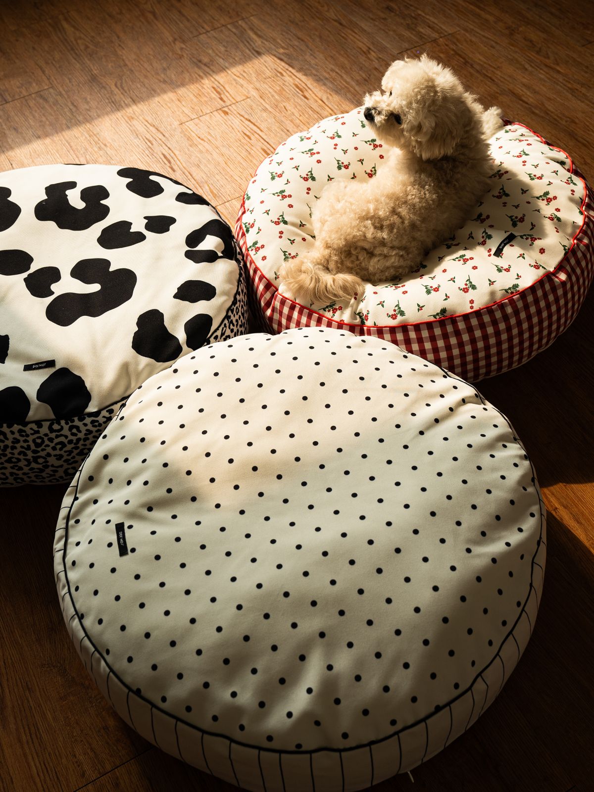 도르모르(DORMOR) 생활방수 패턴 고양이 강아지 원형 쿠션 커버