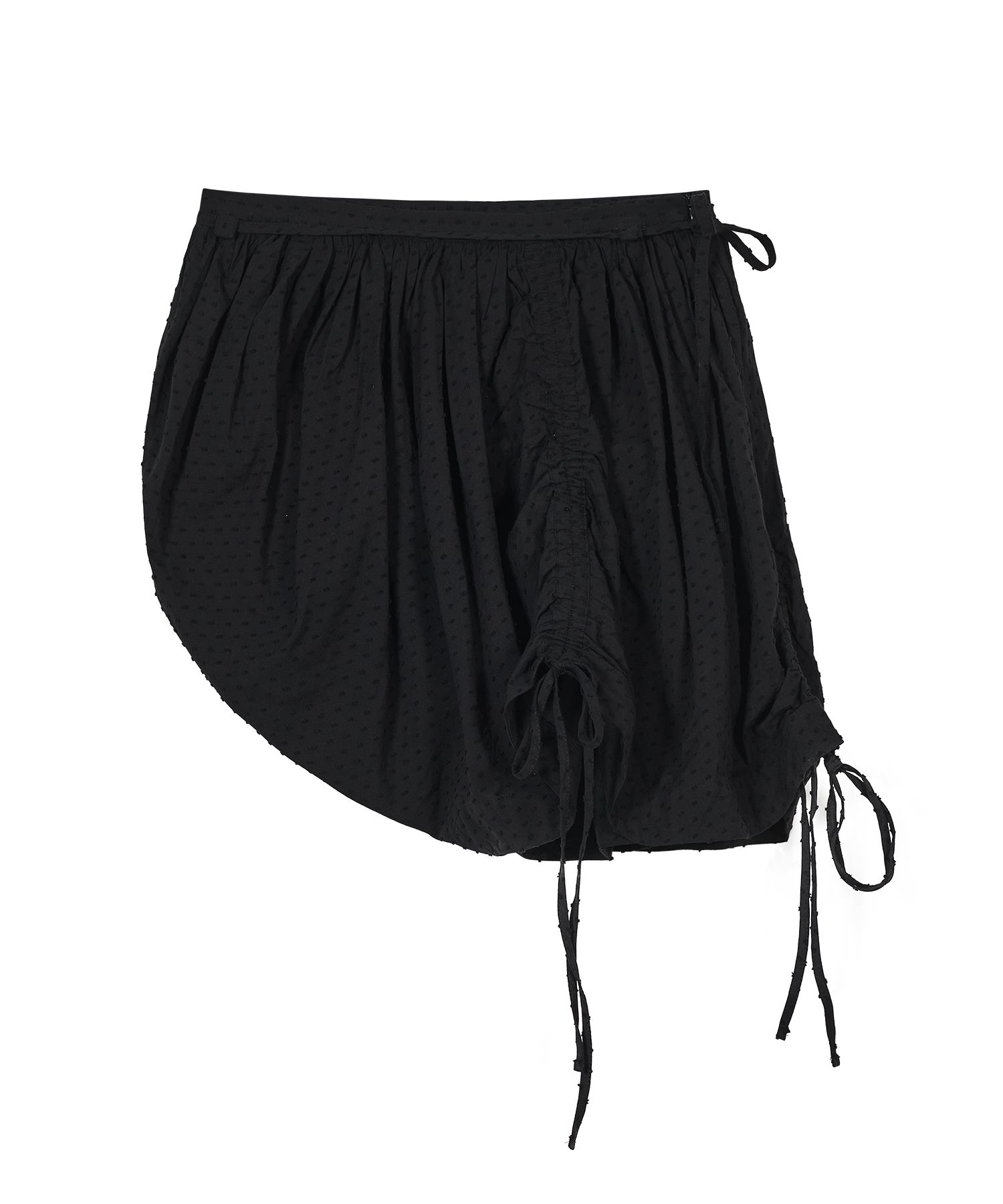 ◆typeservice◆ Asymmetrical Shirring Skirt Black OSTB17BKF ASYMMETRIC SHIRRING SKIRT #BLACK - DARLING, YOU ARE BAD | 60