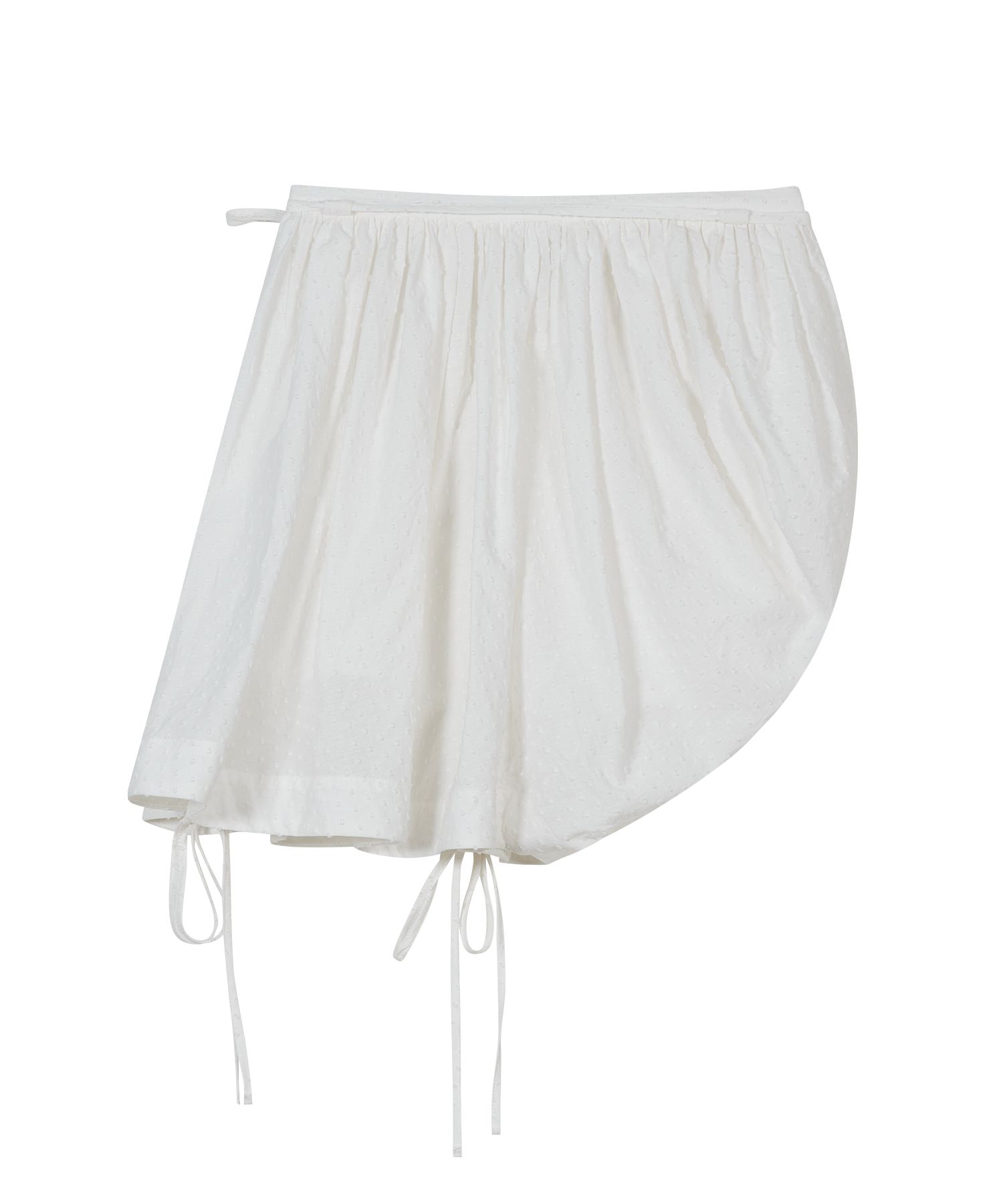 MUSINSA | TYPESERVICE Asymmetrical Shirring Skirt [White]