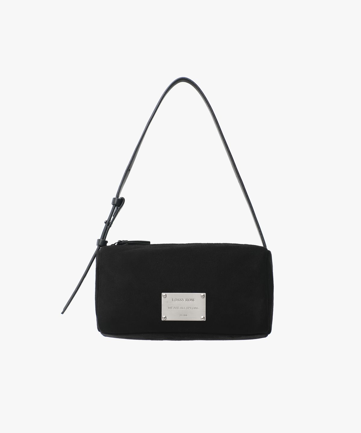 로시로우(LOSSYROW) Square plate Bag Velvety  black