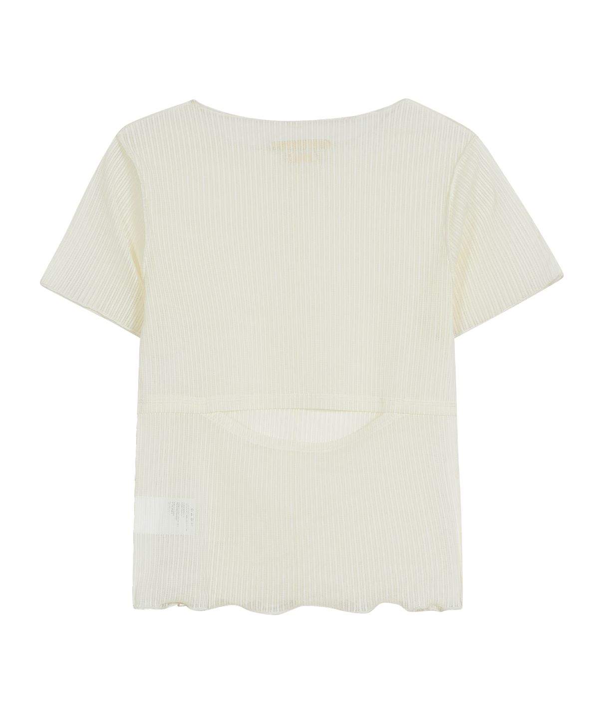 타입서비스(TYPESERVICE) Back Slit Lettuce Stitch Top [Yellow]