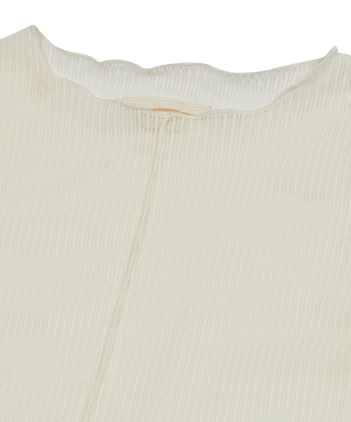 타입서비스(TYPESERVICE) Back Slit Lettuce Stitch Top [Yellow]