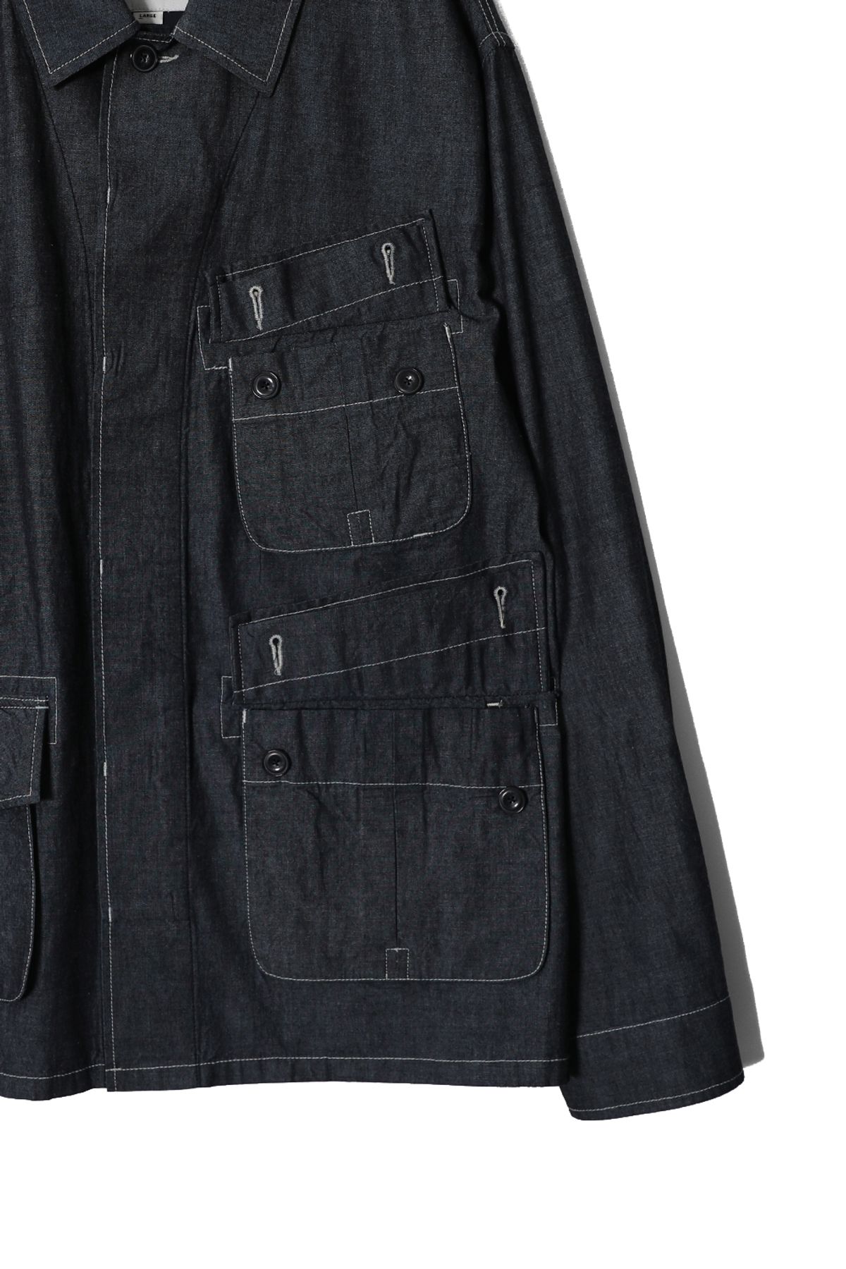 홀리선(HORLISUN) Halfmoon Chambray Fatigue Jacket Dark Navy