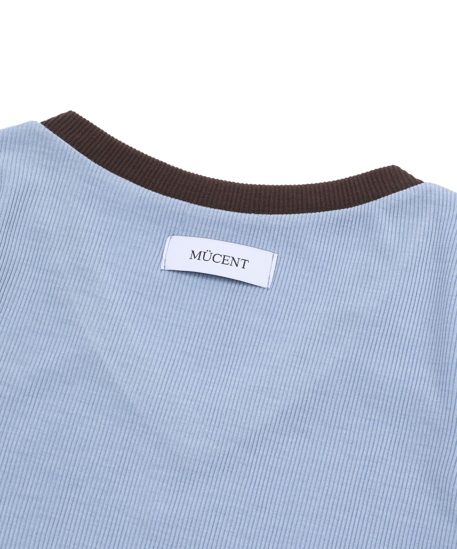 MUSINSA | MUCENT Binding Track Line Golji Short Sleeve Tee