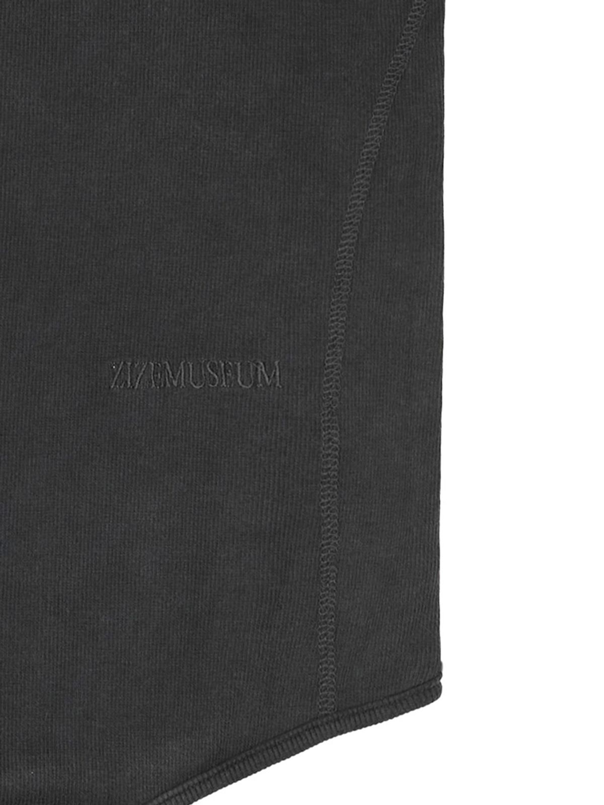 지제뮤지엄(ZIZEMUSEUM) RIBBED STRING T SHIRTS(CHARCOAL GRAY)