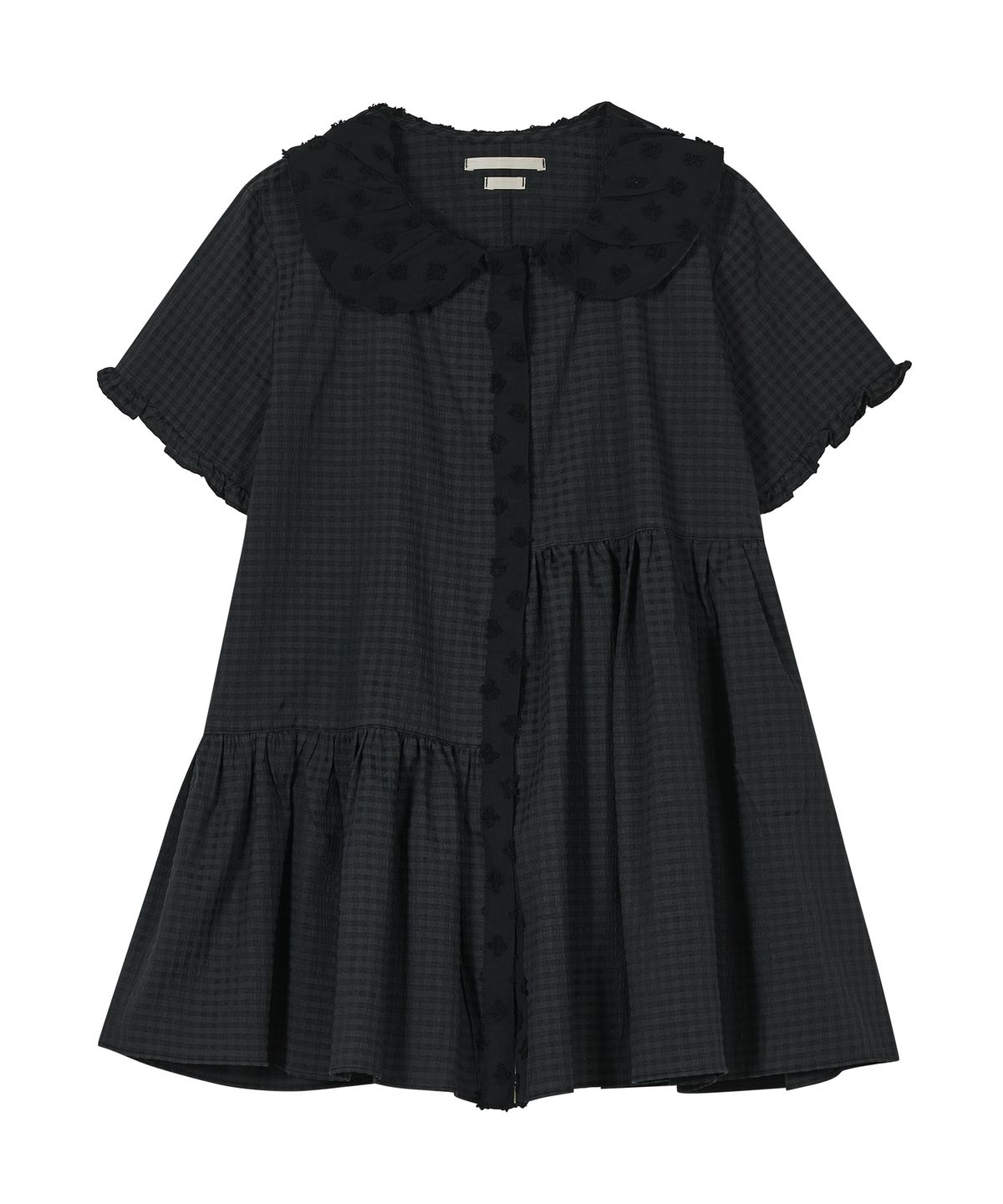 타입서비스(TYPESERVICE) Textured Collar Top [Black]