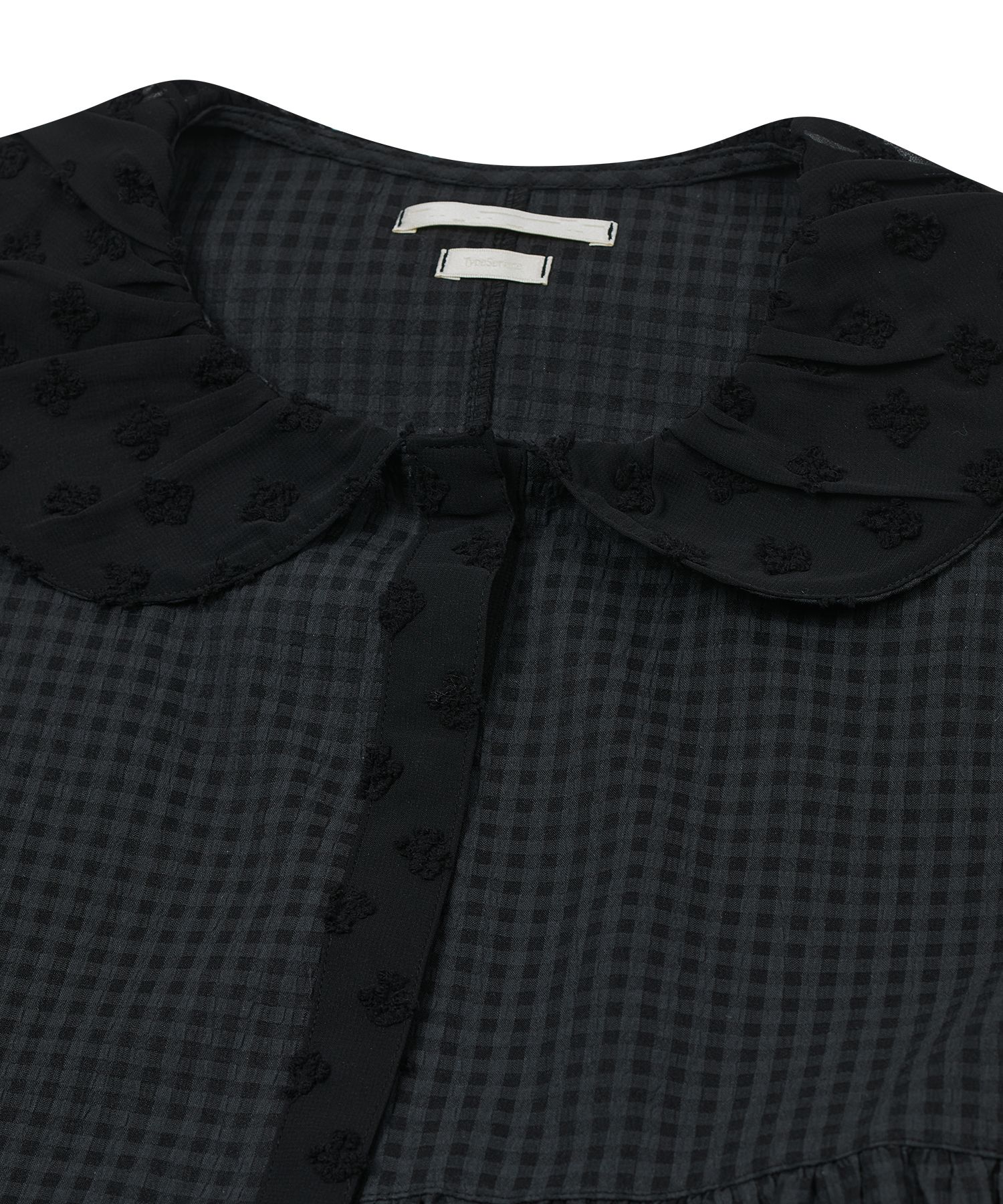 black peter pan collar top
