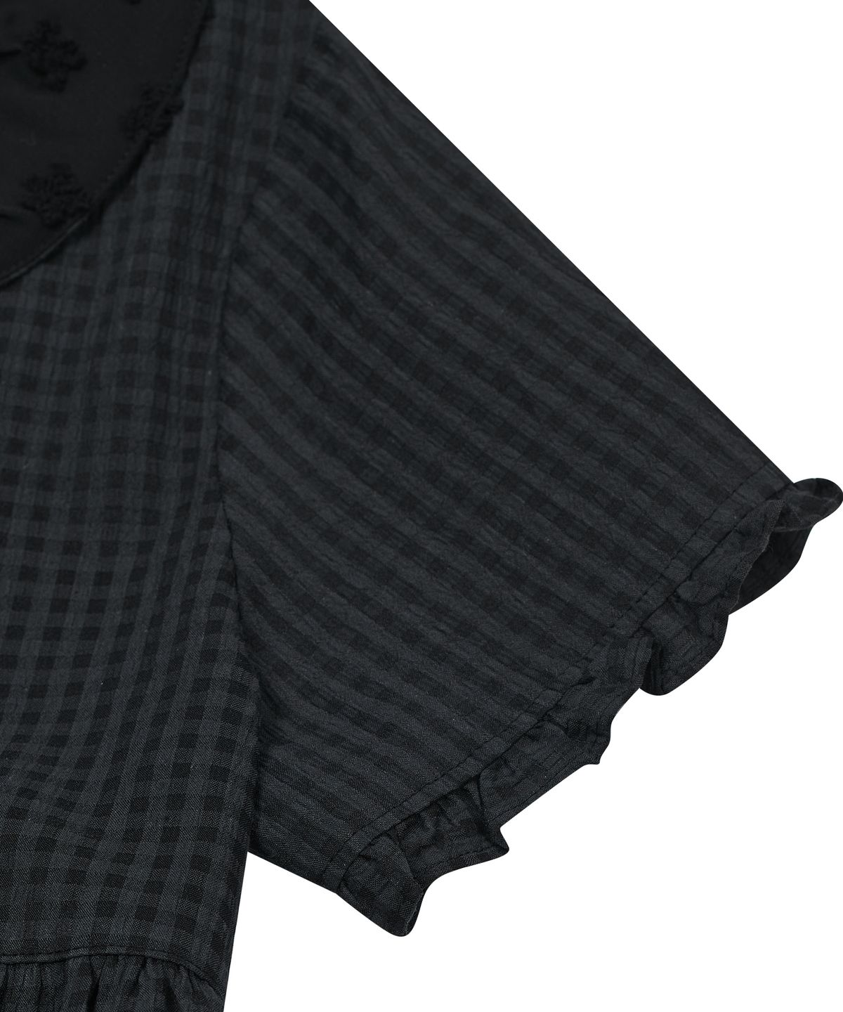 타입서비스(TYPESERVICE) Textured Collar Top [Black]