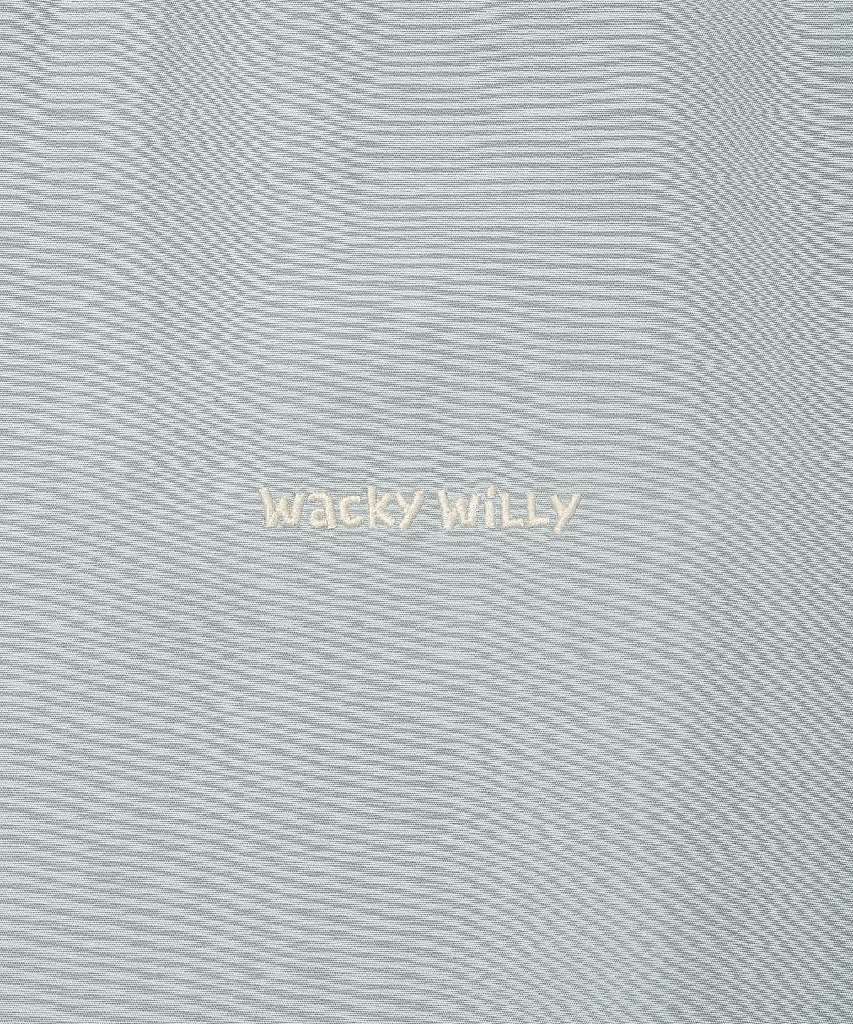 와키윌리(WACKY WILLY) 린넨 혼방 오버핏 반팔 셔츠 스카이블루