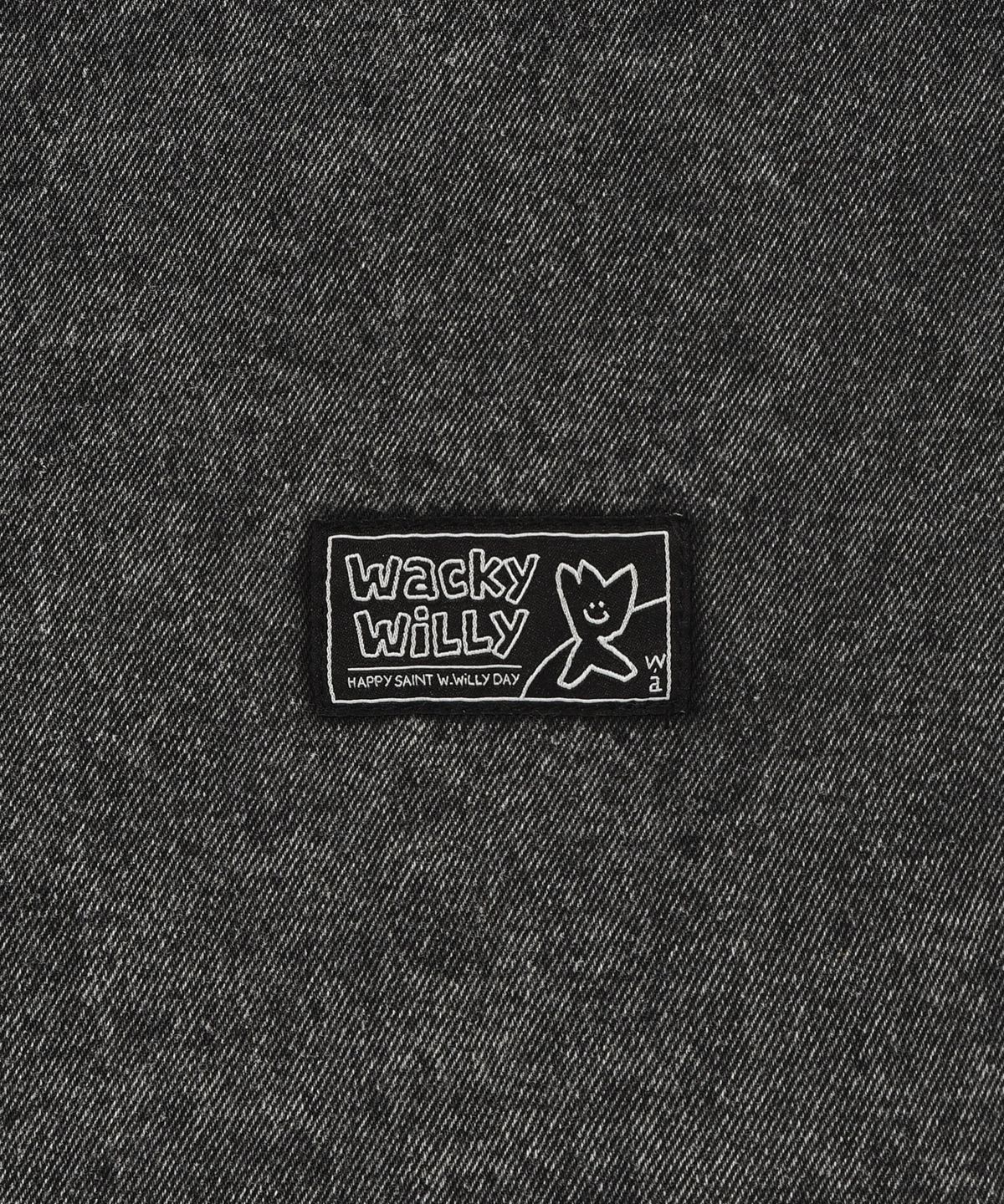 와키윌리(WACKY WILLY) 워싱 데님 반팔 셔츠 블랙