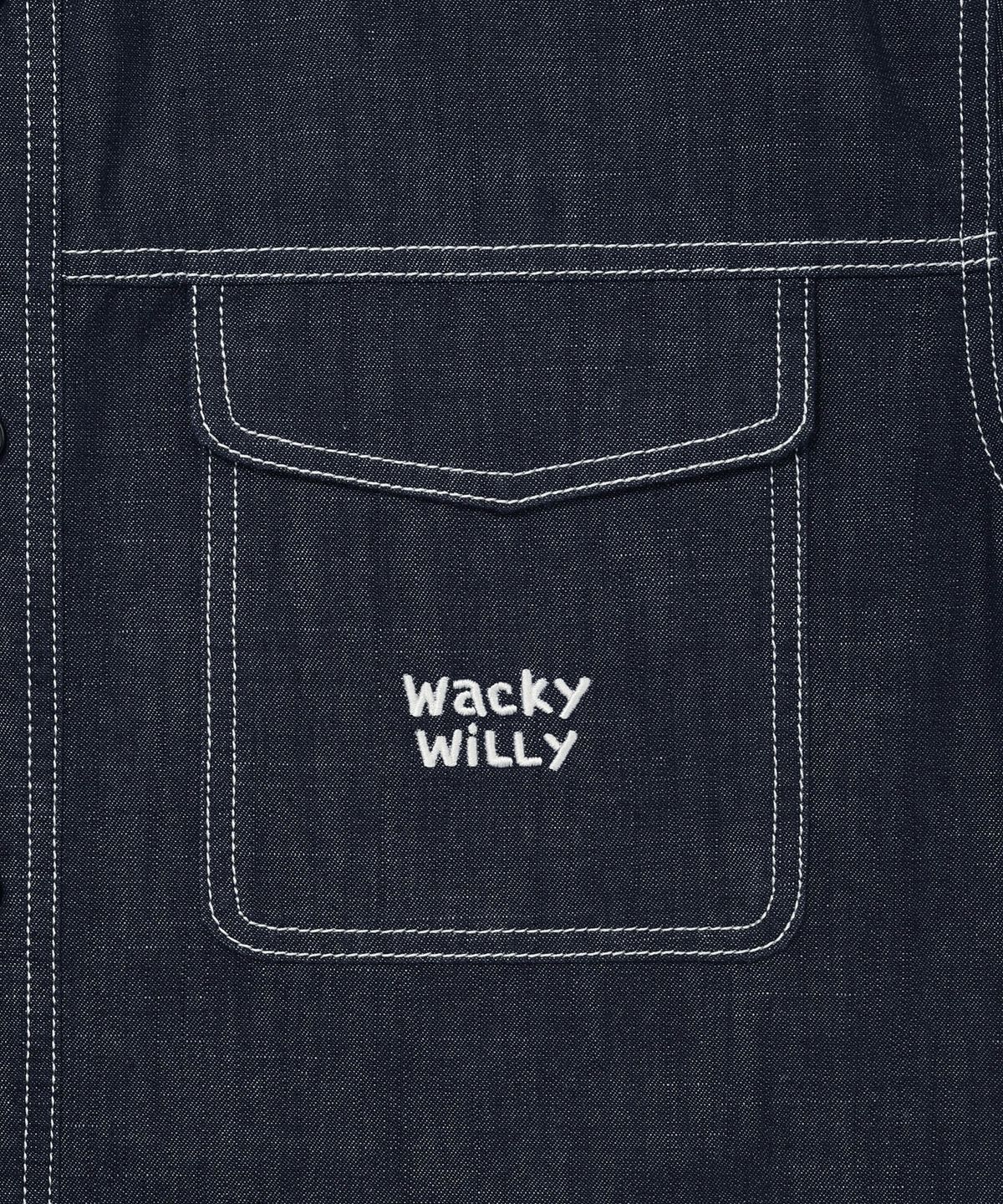와키윌리(WACKY WILLY) 이지 데님 반팔 셔츠 블루