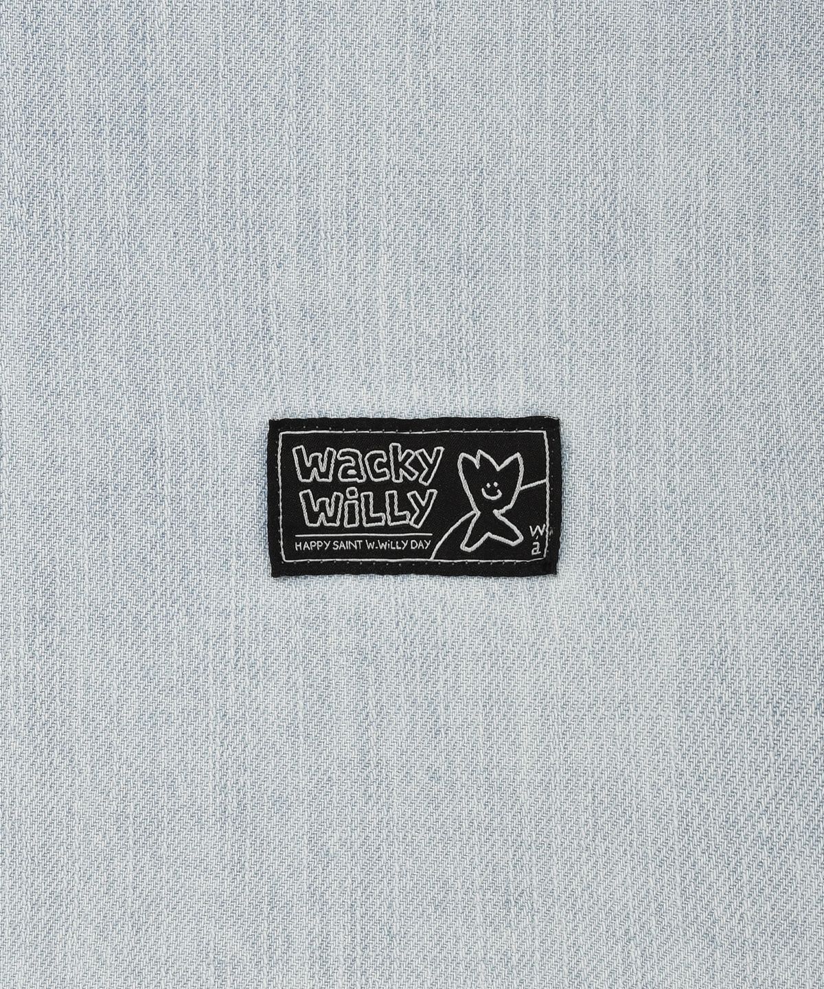 와키윌리(WACKY WILLY) 이지 데님 반팔 셔츠 스카이 블루