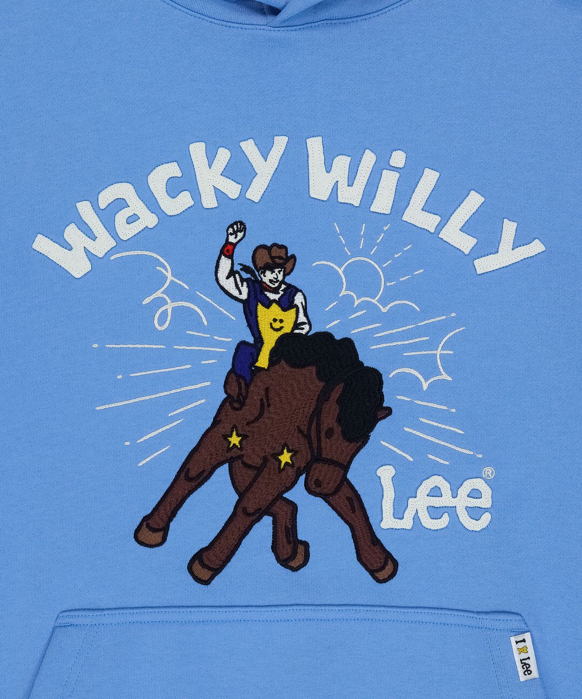 와키윌리(WACKY WILLY) [와키윌리 x Lee] 그래픽 후디 블루