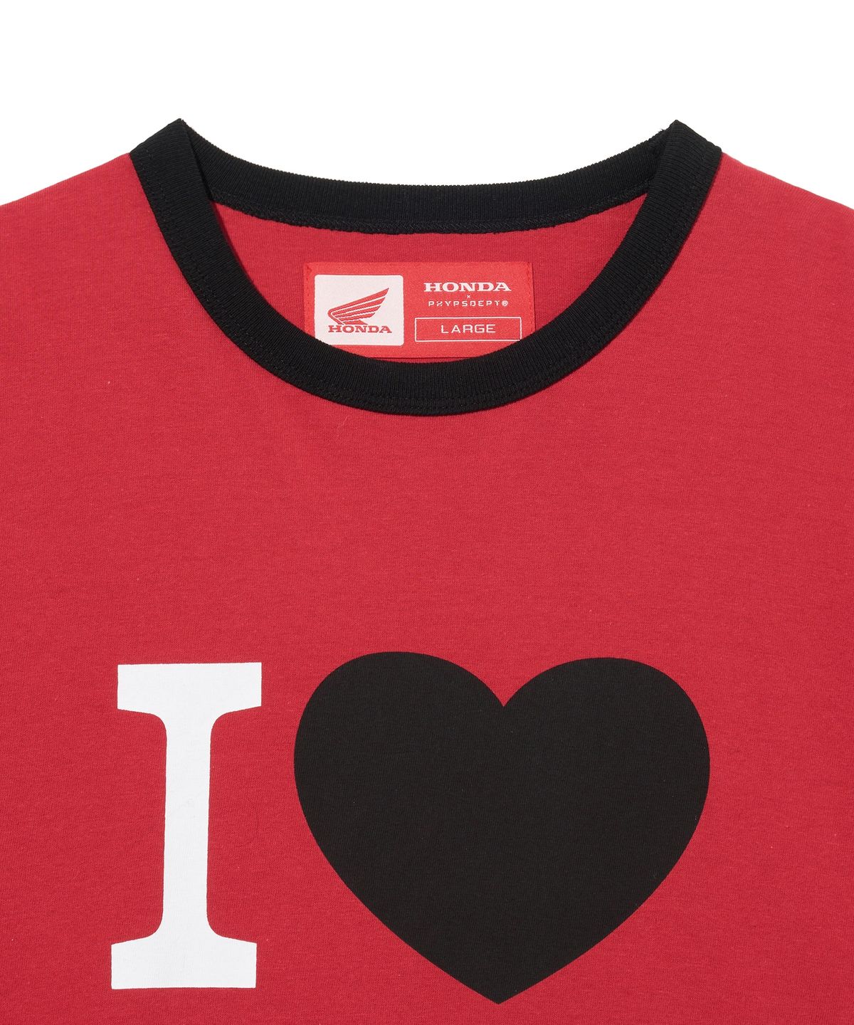 핍스 모터사이클(PHYPS MOTORCYCLE) I Love Honda Ringer T-shirt_Red