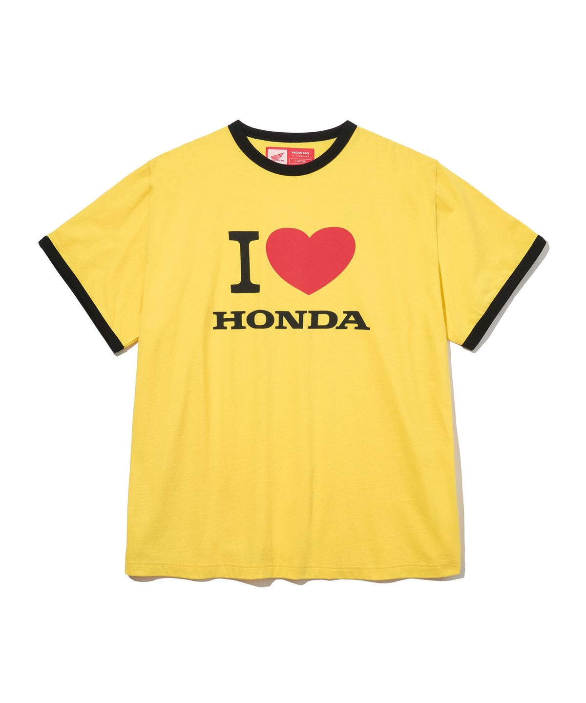 핍스 모터사이클(PHYPS MOTORCYCLE) I Love Honda Ringer T-shirt_Yellow