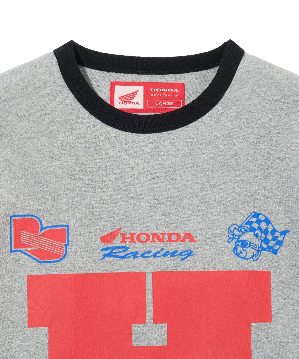 핍스 모터사이클(PHYPS MOTORCYCLE) H Logo Ringer T-shirt_Gray