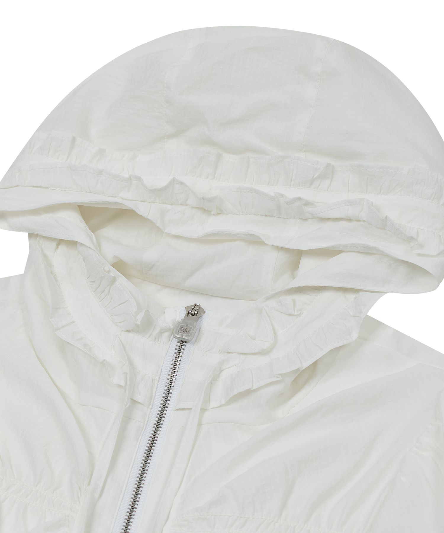 ◆typeservice◆ Ruffled Shirring Windbreaker White OSTJ09WHF MUSINSA公式 | TYPESERVICE Ruffled Shirring Windbreaker [White]