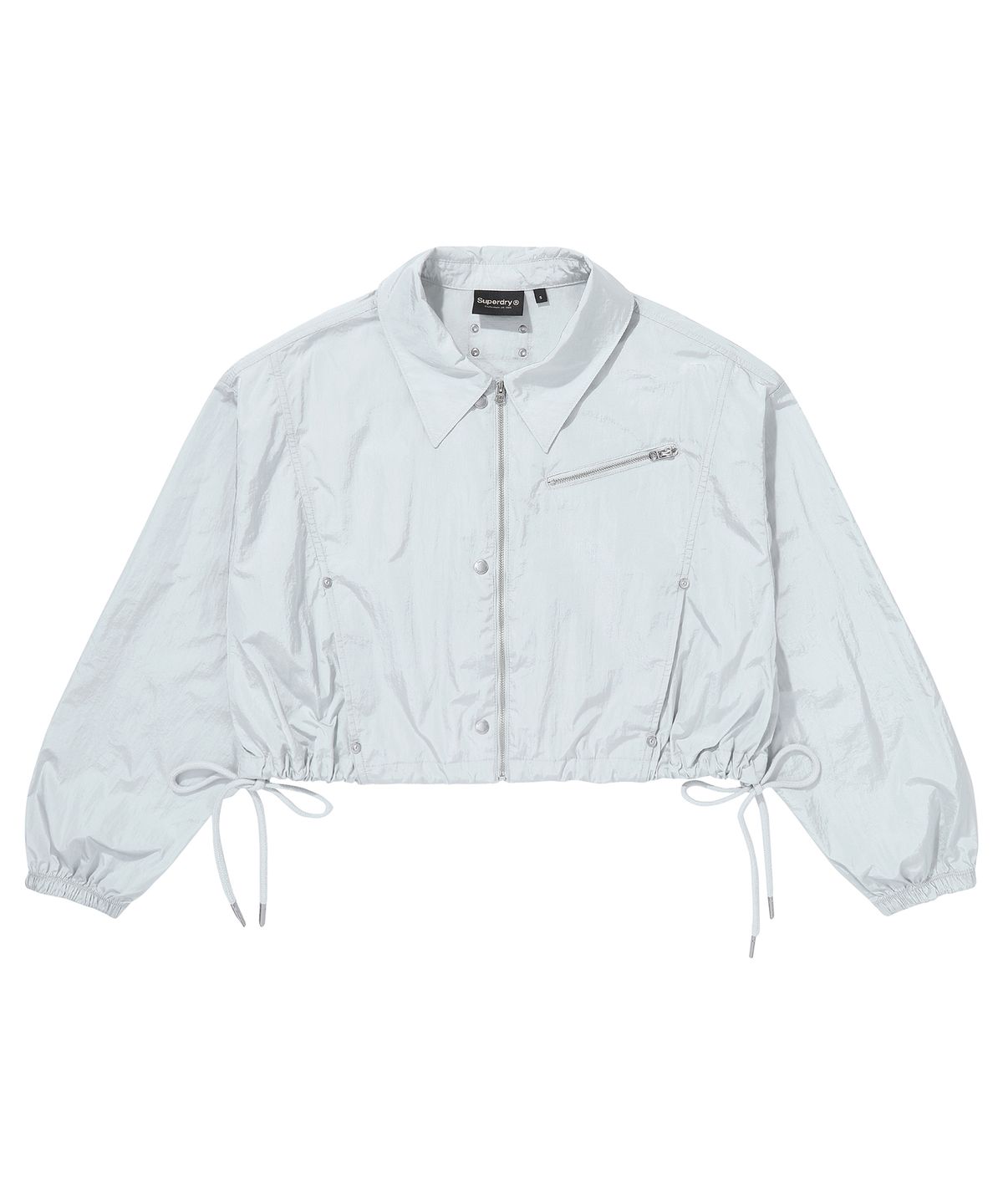 슈퍼드라이(SUPERDRY) W 글로시 나일론 크롭 자켓 그레이