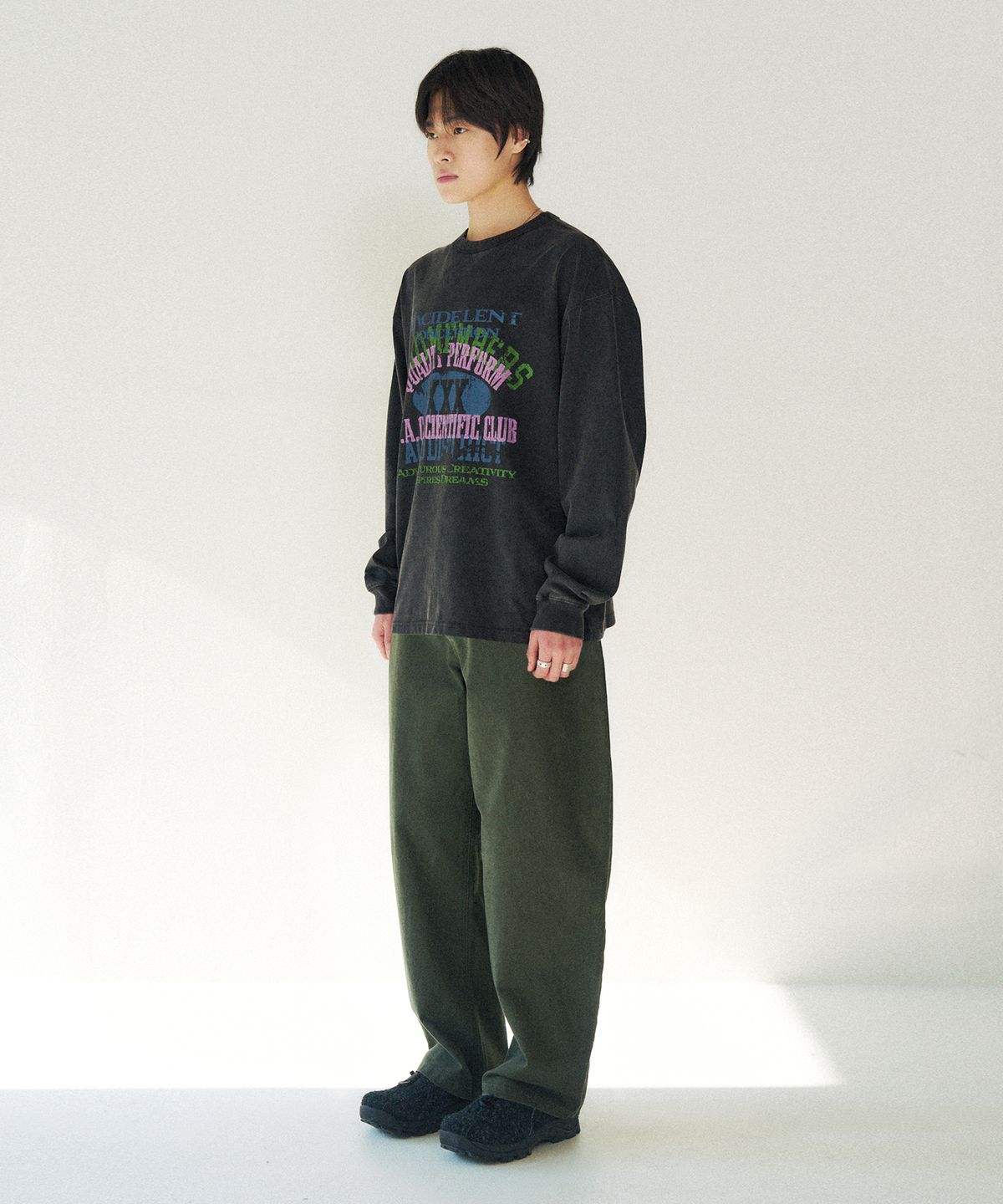 슬로우애시드(SLOWACID) SAC 빈티지 그래픽 롱슬리브 [블랙]