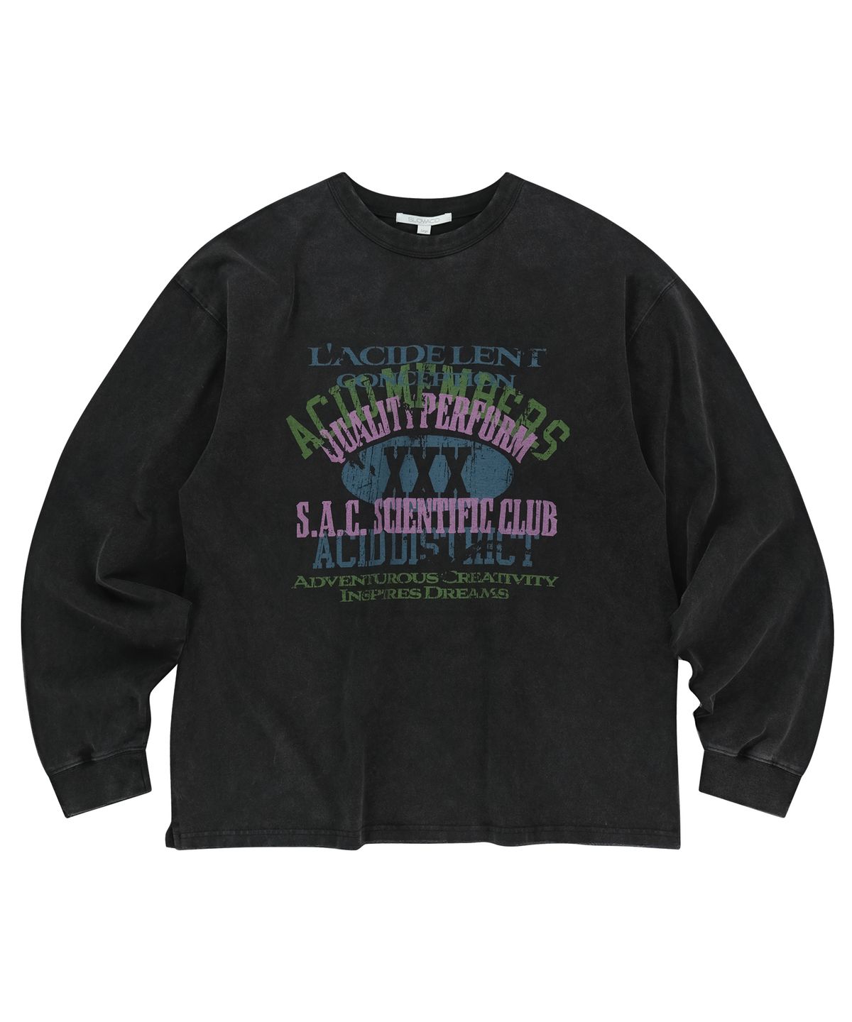 슬로우애시드(SLOWACID) SAC 빈티지 그래픽 롱슬리브 [블랙]