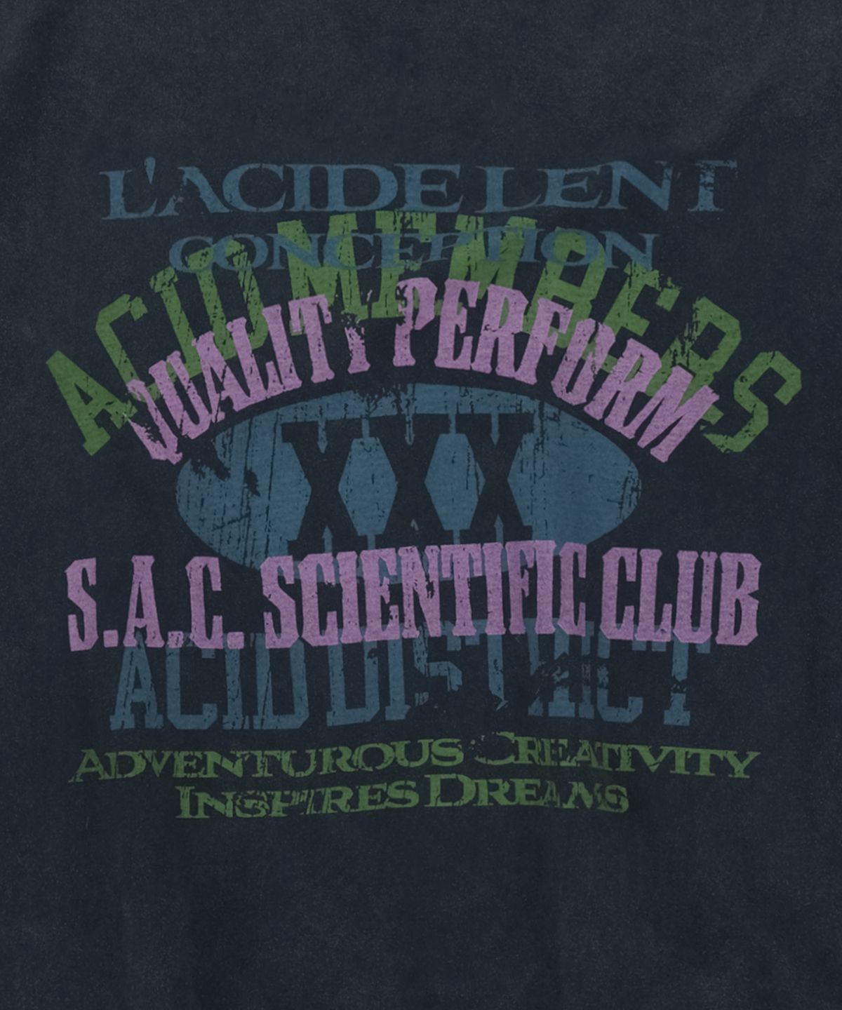 슬로우애시드(SLOWACID) SAC 빈티지 그래픽 롱슬리브 [네이비]