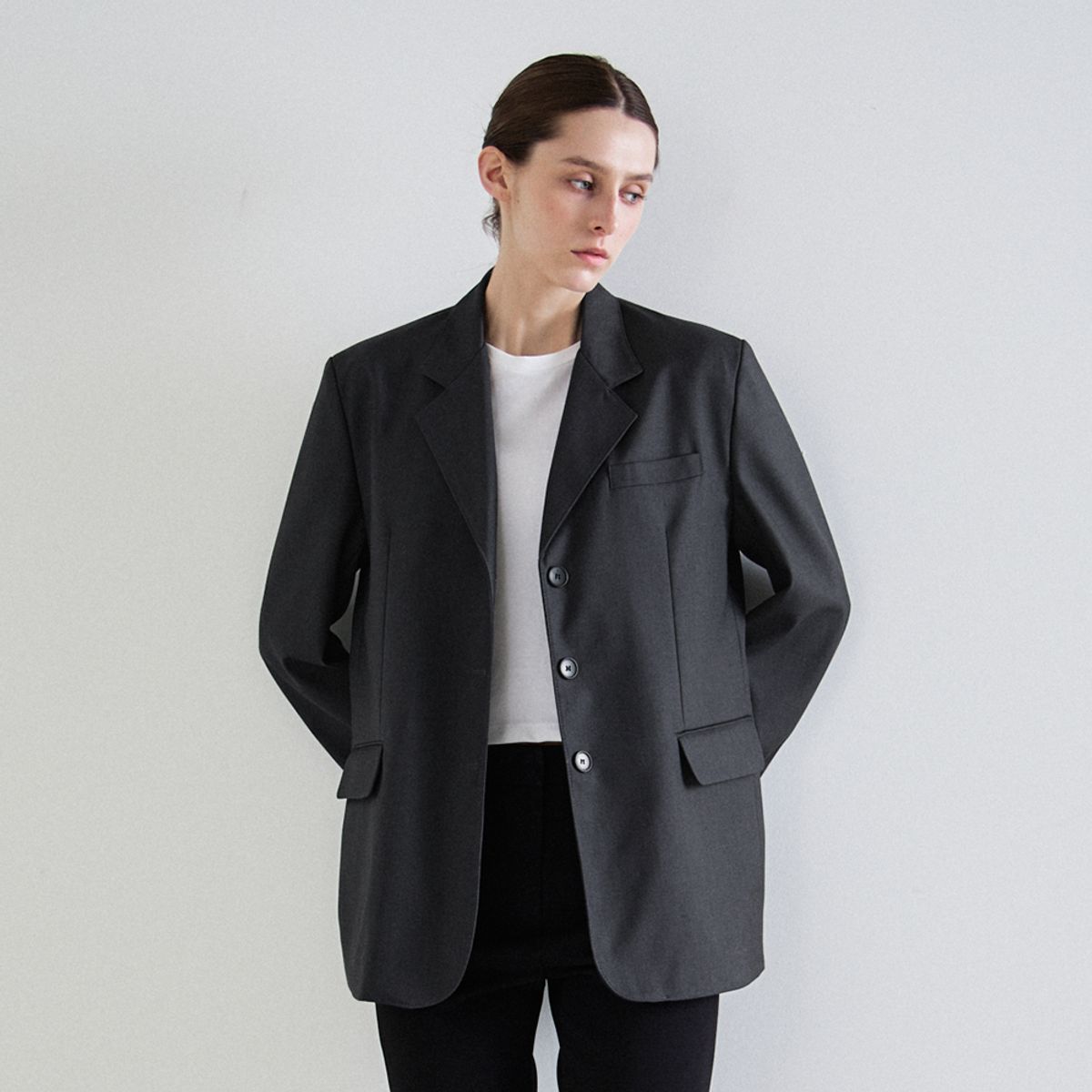 노우드(NOEUD) Essence blazer (Charcoal)