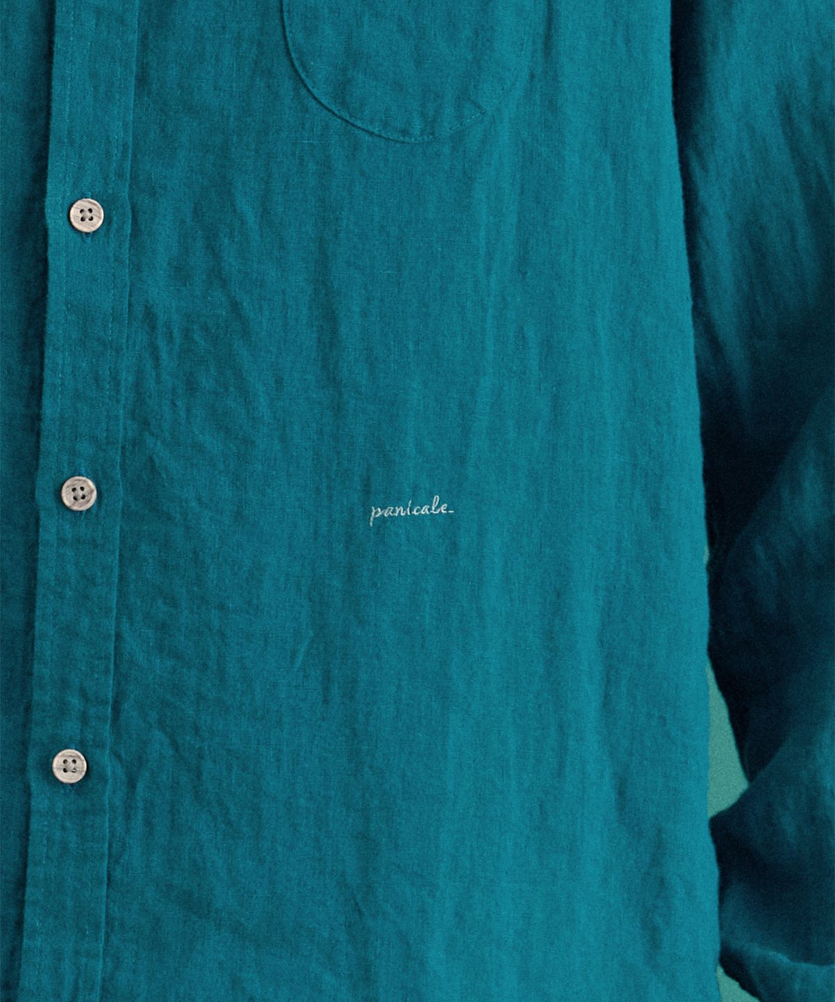 빠니깔레(PANICALE) 그린 포켓 리넨 셔츠
