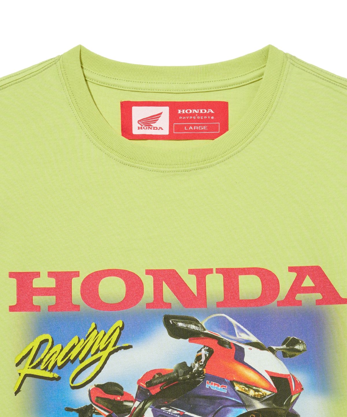 핍스 모터사이클(PHYPS MOTORCYCLE) Honda Racing Fire Blade T-shirt_Lemon Yellow