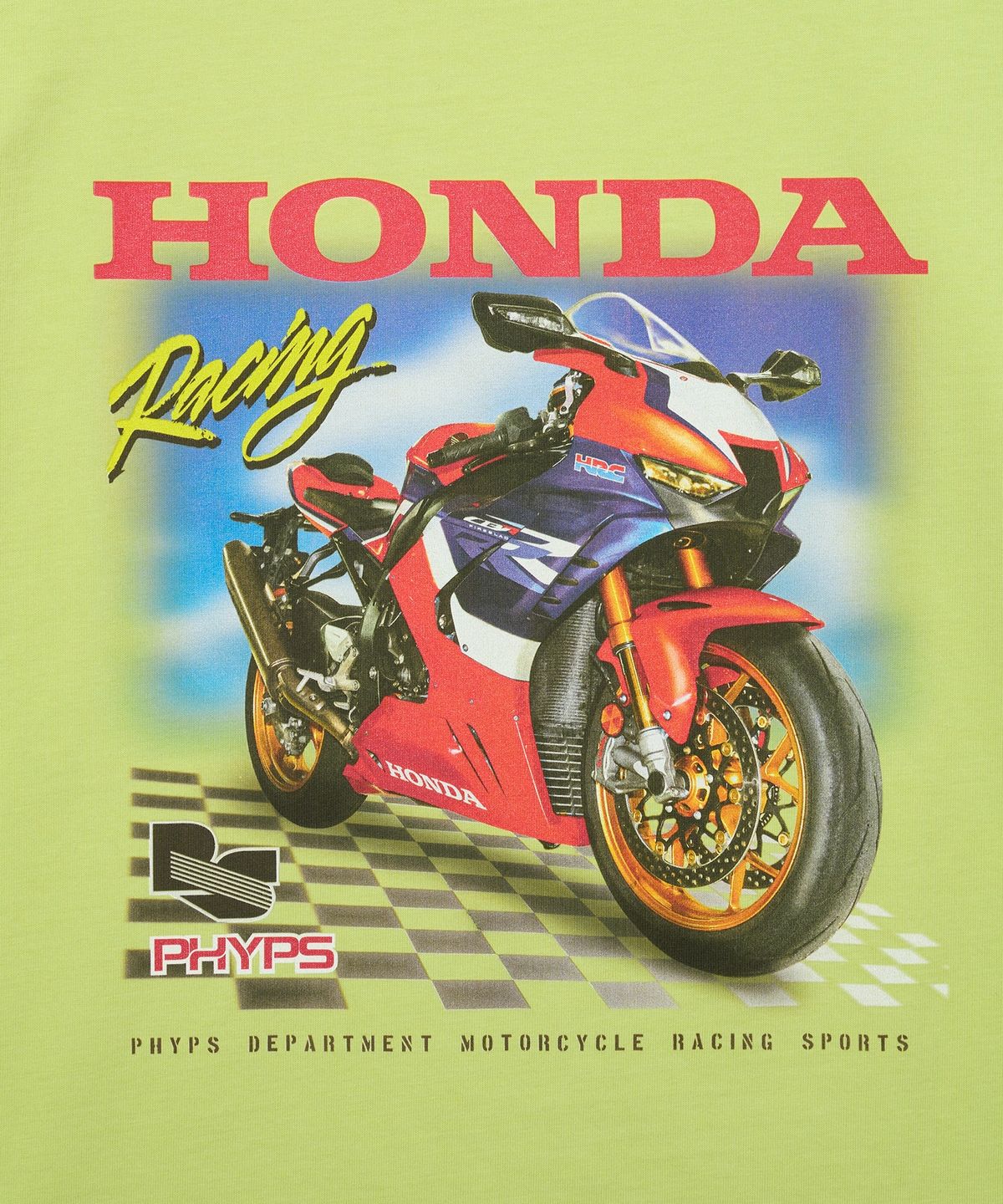 핍스 모터사이클(PHYPS MOTORCYCLE) Honda Racing Fire Blade T-shirt_Lemon Yellow