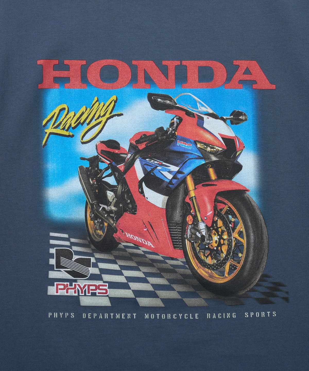 핍스 모터사이클(PHYPS MOTORCYCLE) Honda Racing Fire Blade T-shirt_Green Blue