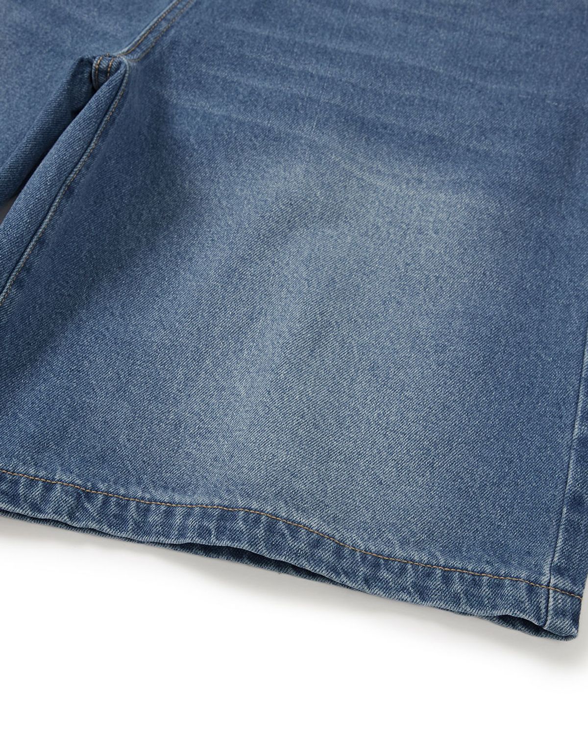엠엠엘지(MMLG) [Mmlg] DENIM WIDE BERMUDA PANTS (MID BLUE)
