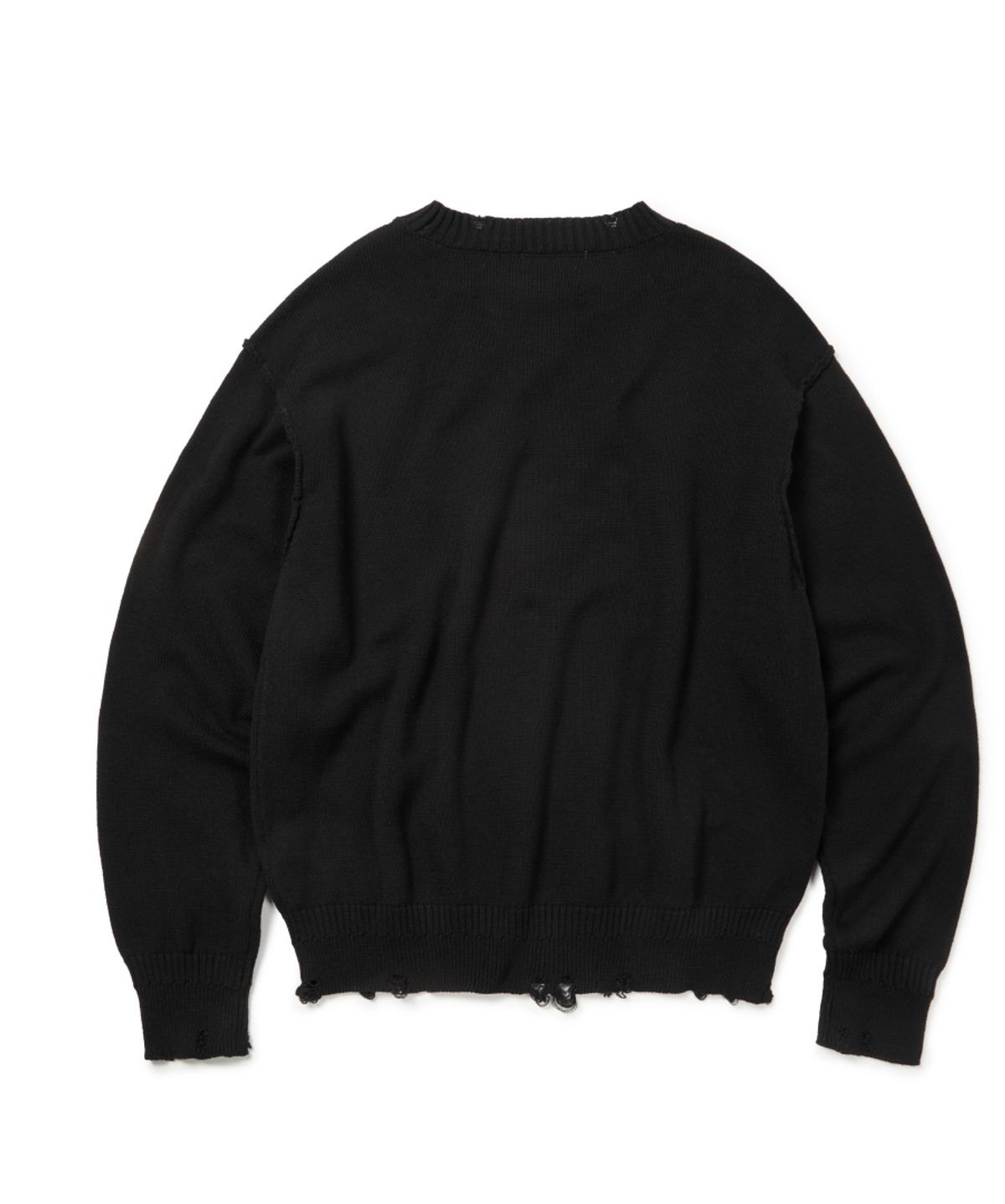 이티씨이(ETCE) FEATHER DAMAGE KNIT (BLACK)