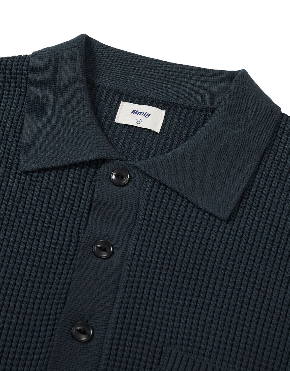 엠엠엘지(MMLG) [Mmlg] WAFFLE STITCHED HF KNIT (NAVY)