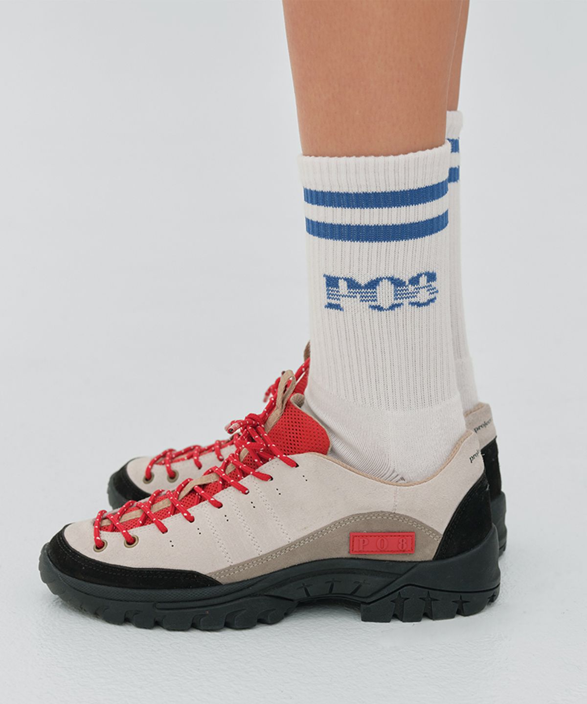 피오팔(PO8) PO8 CREW SOCKS - WHITE