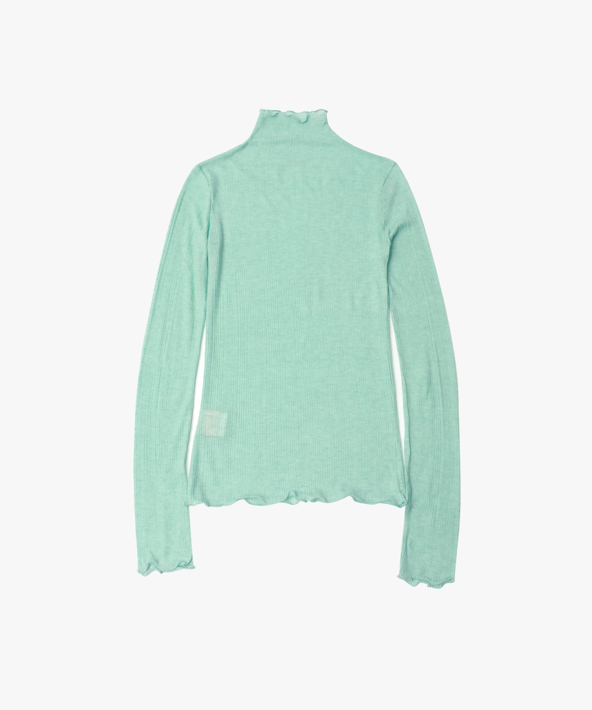 로시로우(LOSSYROW) Wave Stitch Half-Neck Long Sleeve Emerald mint