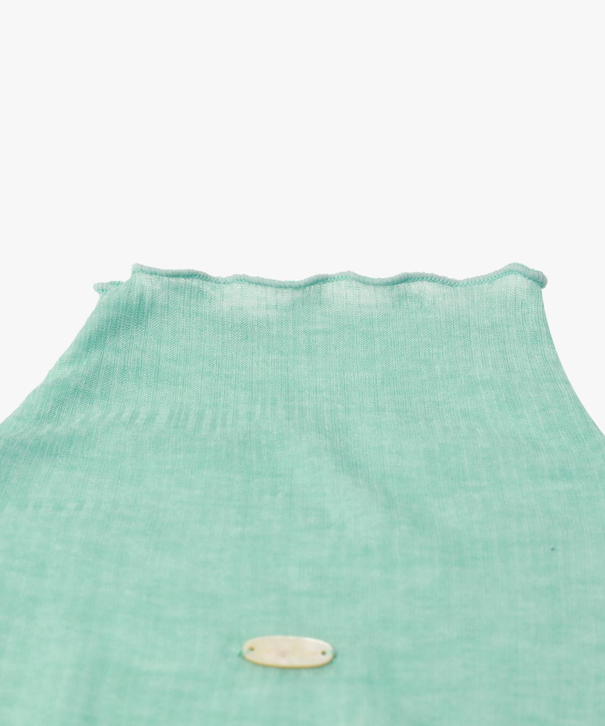로시로우(LOSSYROW) Wave Stitch Half-Neck Long Sleeve Emerald mint
