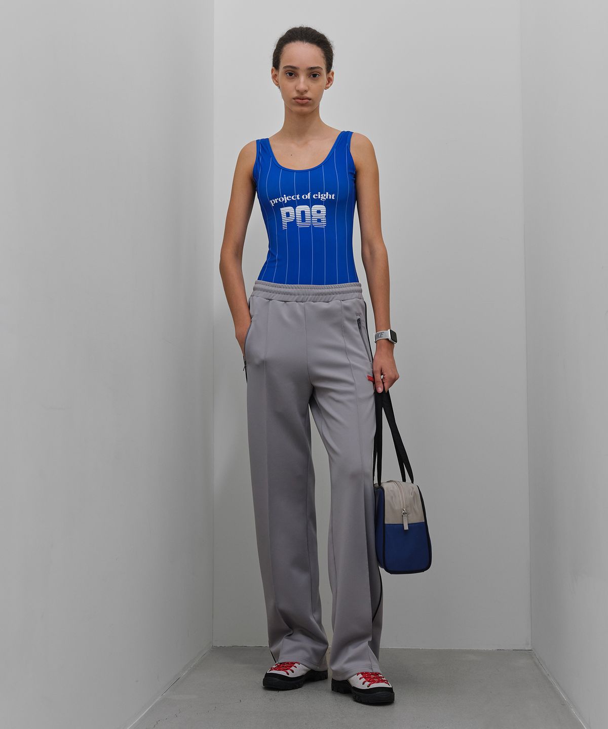 피오팔(PO8) RETRO FLEX TRACK PANTS - GREY