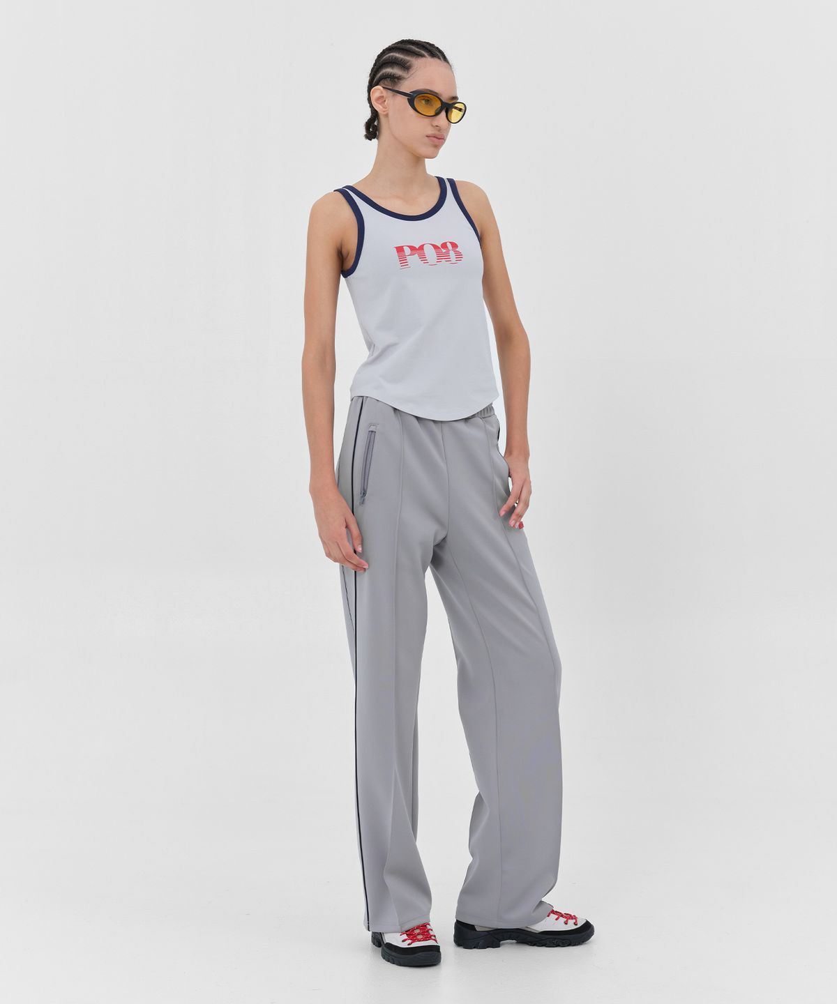 피오팔(PO8) RETRO FLEX TRACK PANTS - GREY