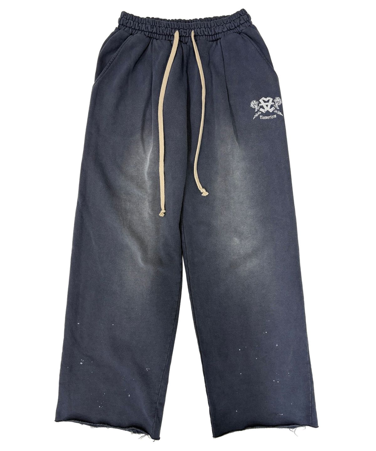 플레이버리즘(FLAVORISM) VTG Washed One Tuck Wide Sweat Pants (Faded Navy)