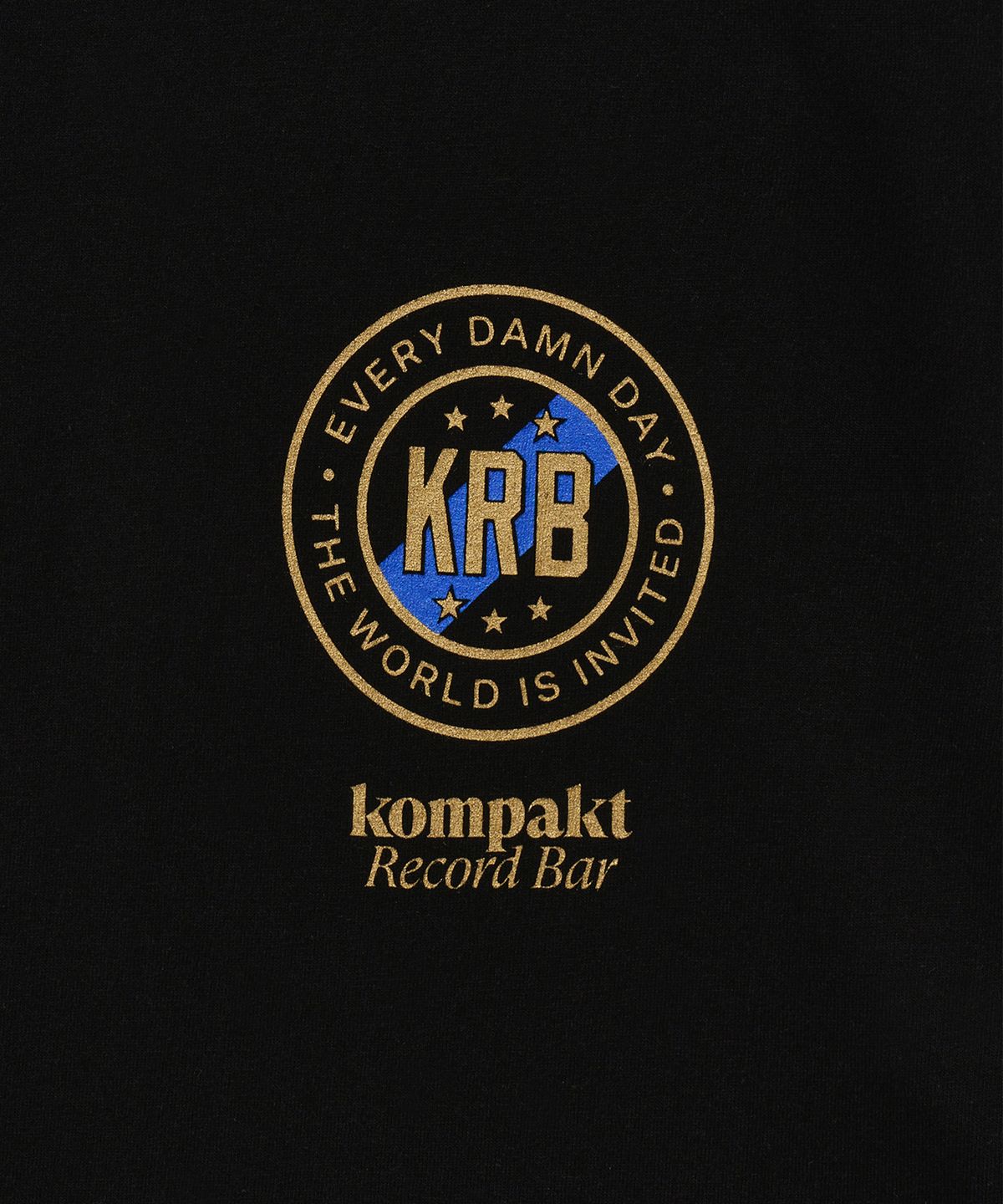 콤팩트 레코드 바(KOMPAKT RECORD BAR) KRB Crest Logo T-shirt - Black