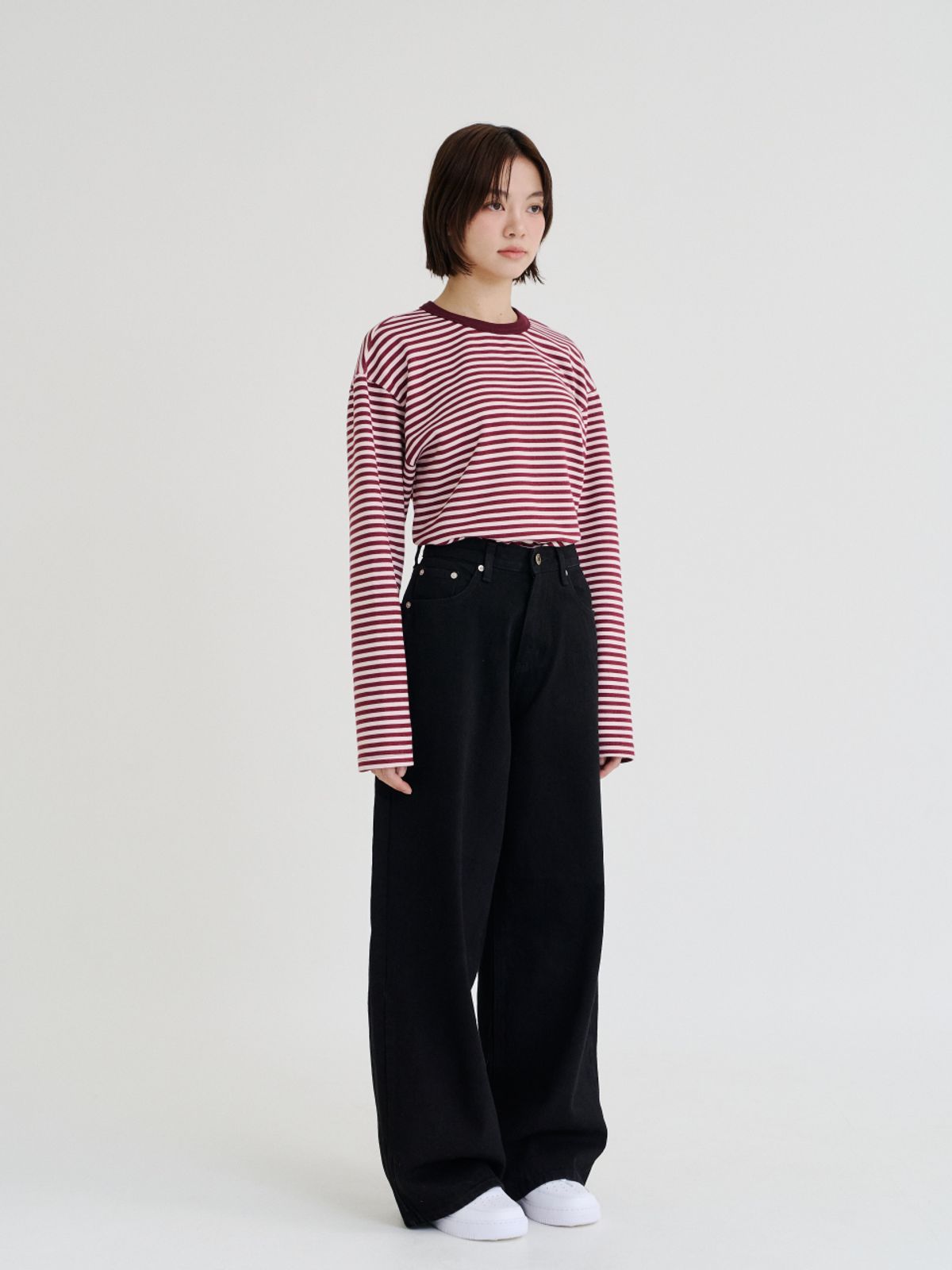 레피어(REPPIER) Stripe Long Sleeve (Plum)