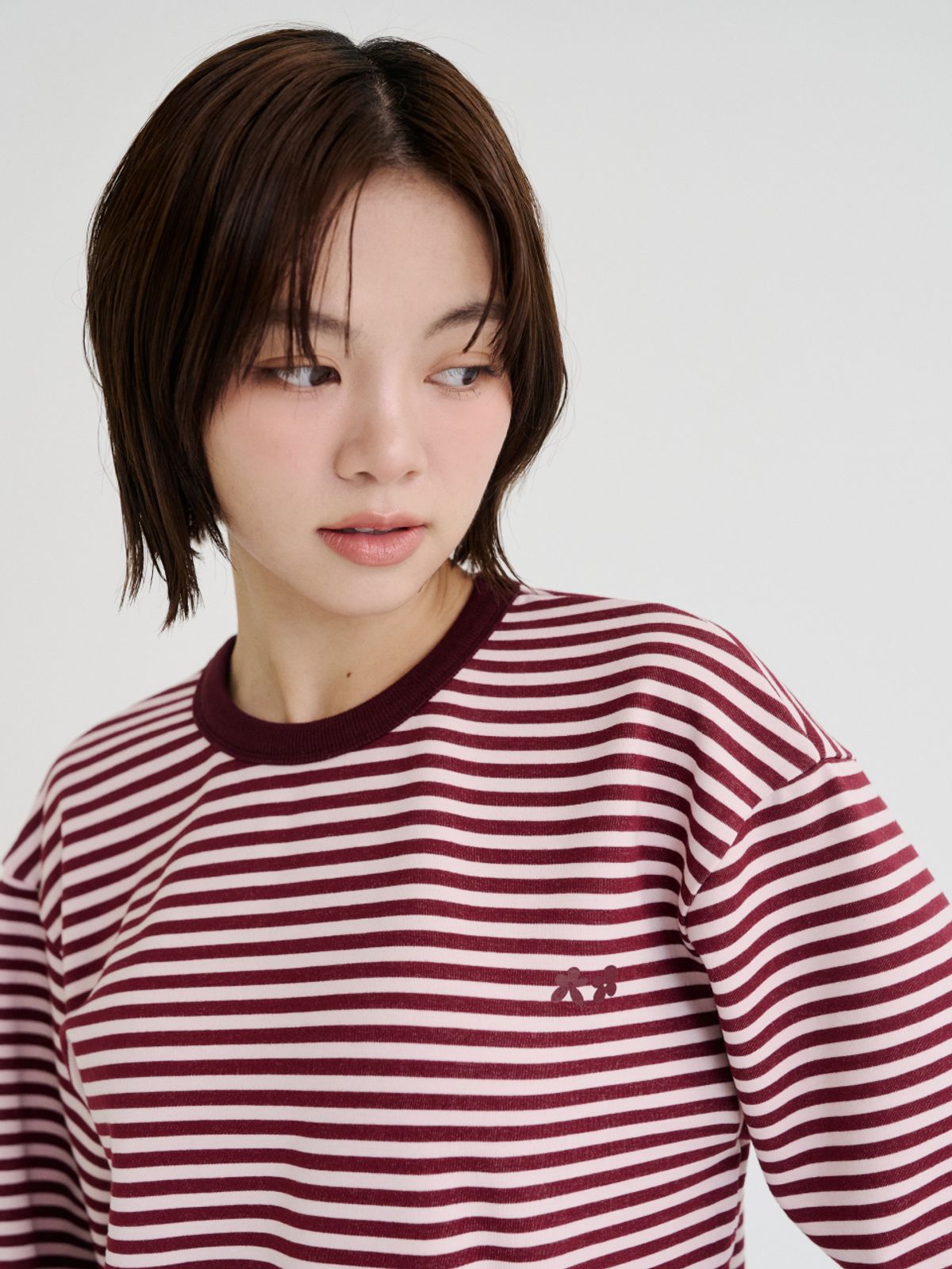 레피어(REPPIER) Stripe Long Sleeve (Plum)