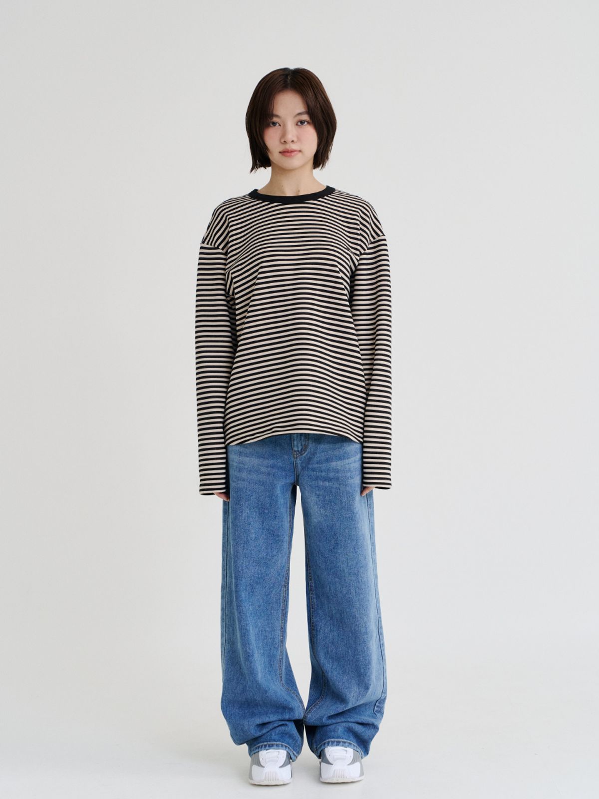 레피어(REPPIER) Stripe Long Sleeve (Black)