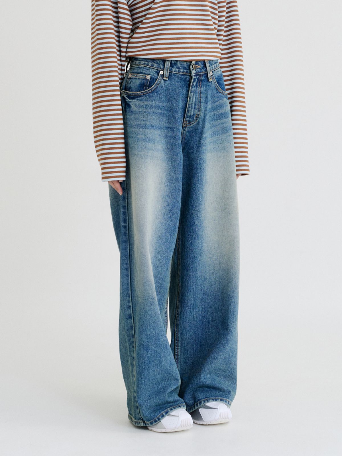 레피어(REPPIER) Wide Denim Pants (Vintage Blue)