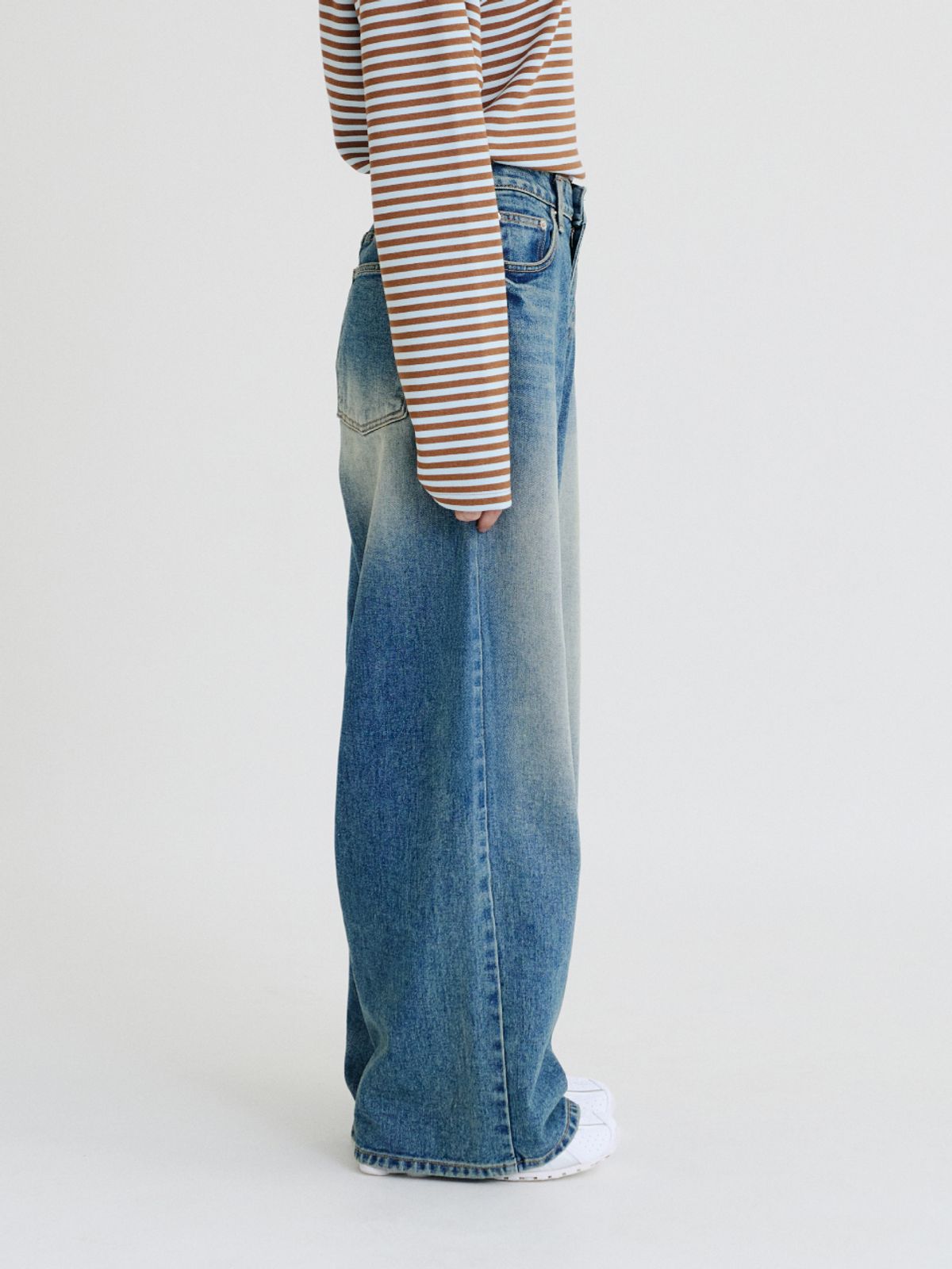 레피어(REPPIER) Wide Denim Pants (Vintage Blue)